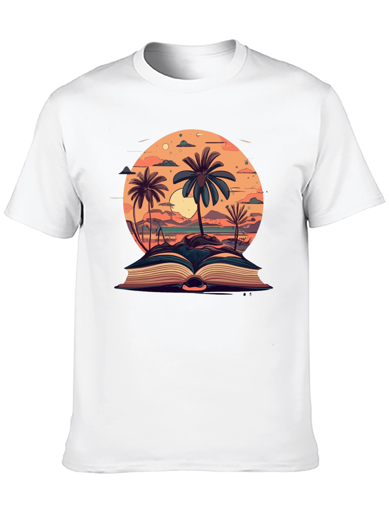 Tropical Beach Book Black T-Shirt