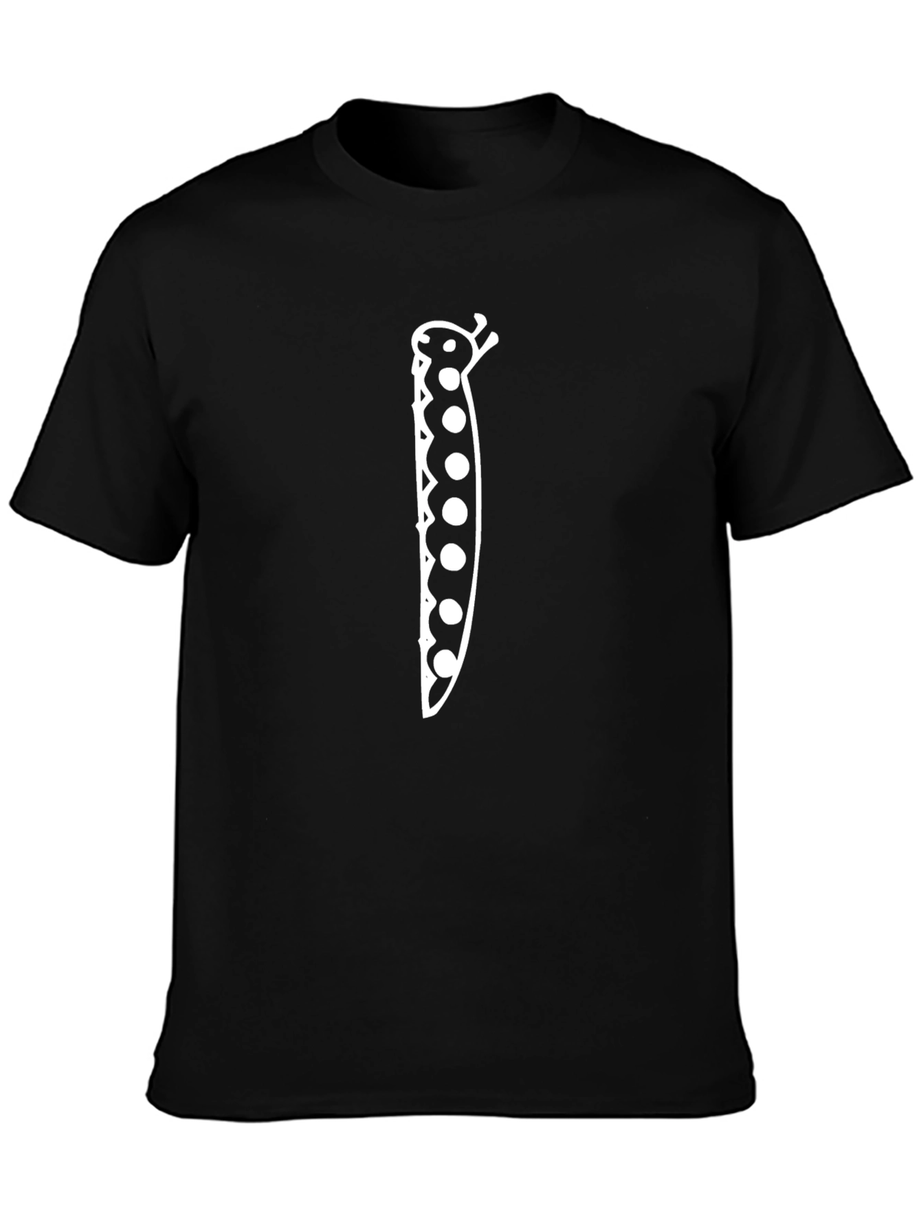Funny Pea Pod Graphic Tee - Black Cotton T-Shirt