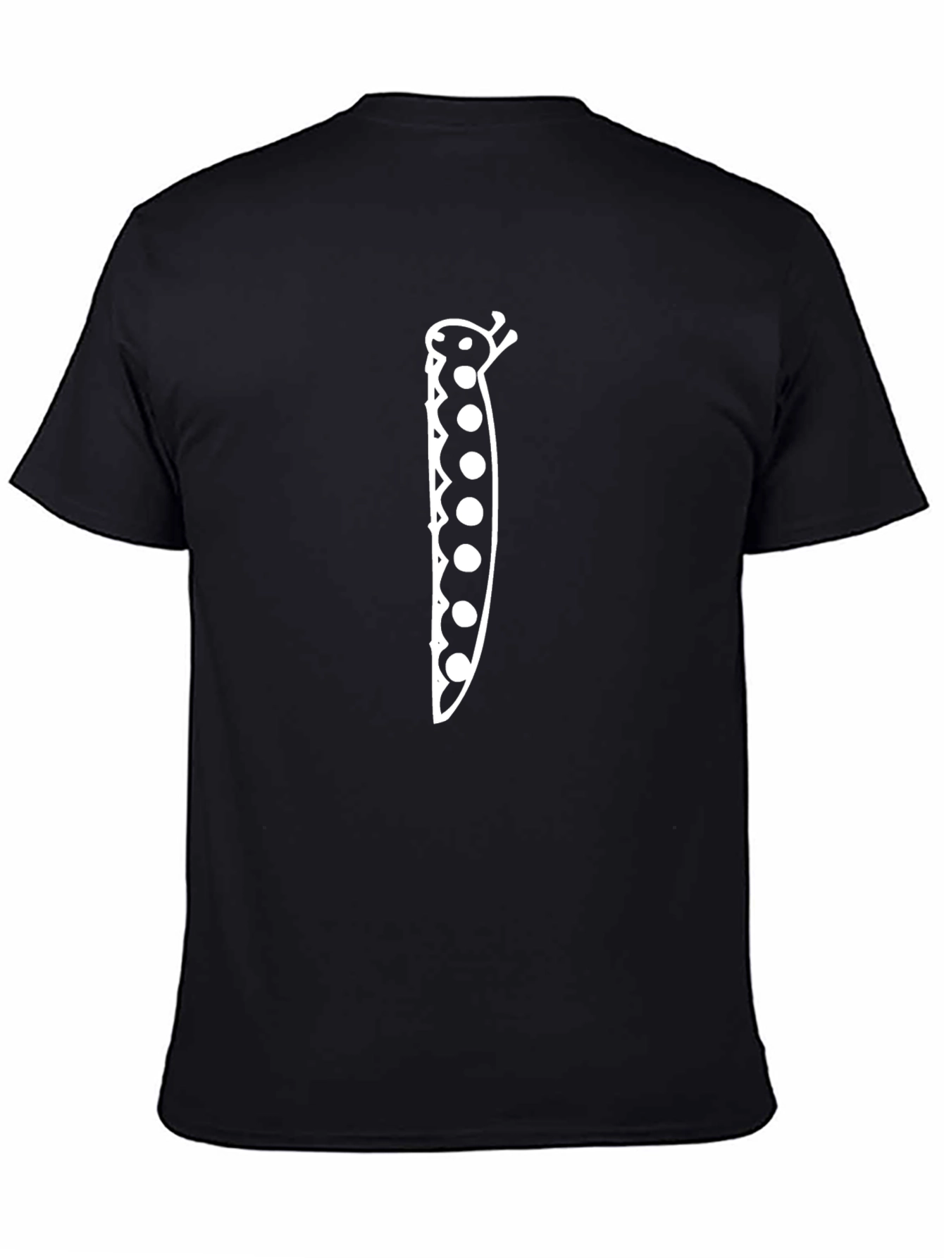 Funny Pea Pod Graphic Tee - Black Cotton T-Shirt