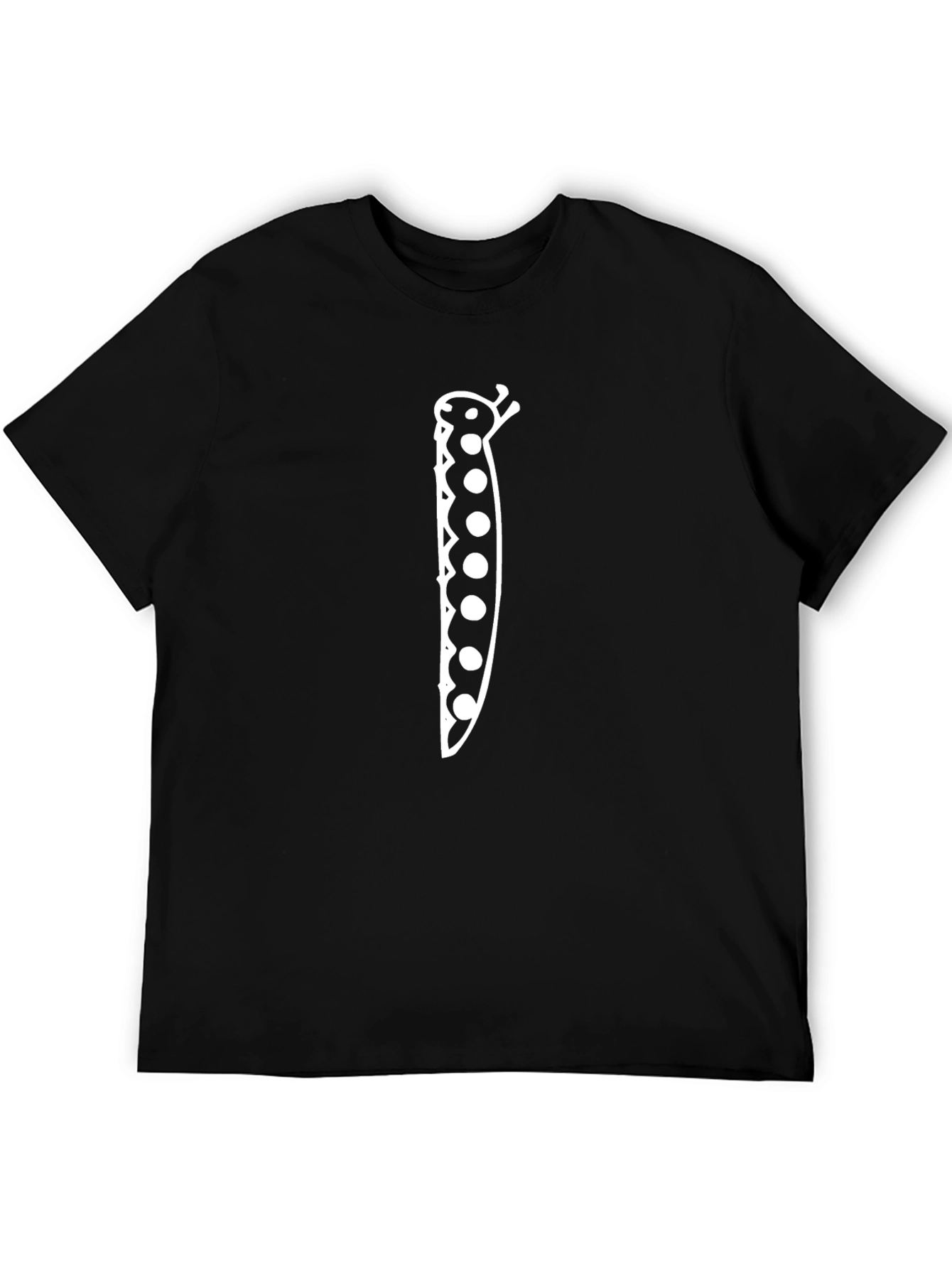 Funny Pea Pod Graphic Tee - Black Cotton T-Shirt