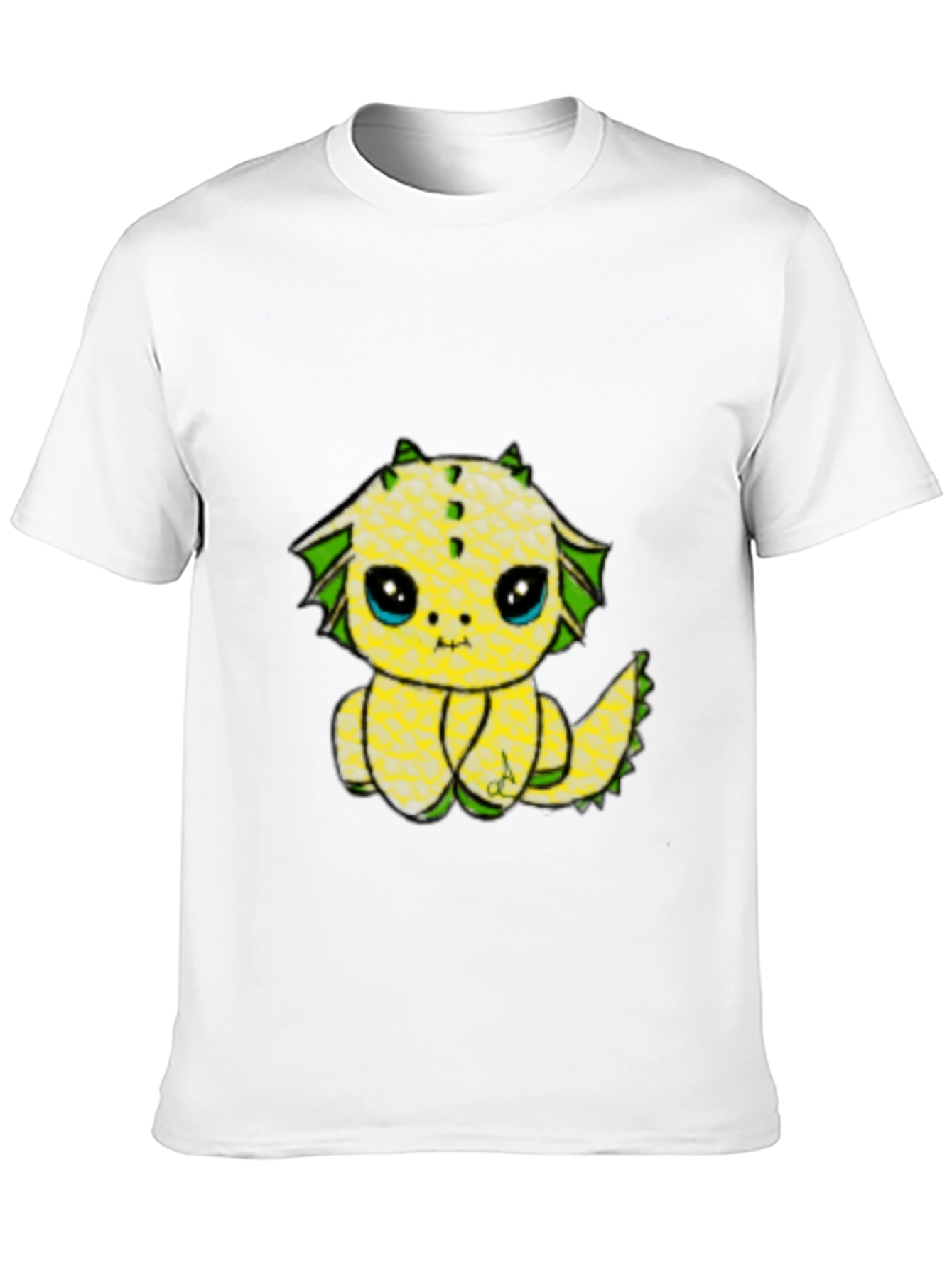Cute Pineapple Dragon Graphic Tee - Black