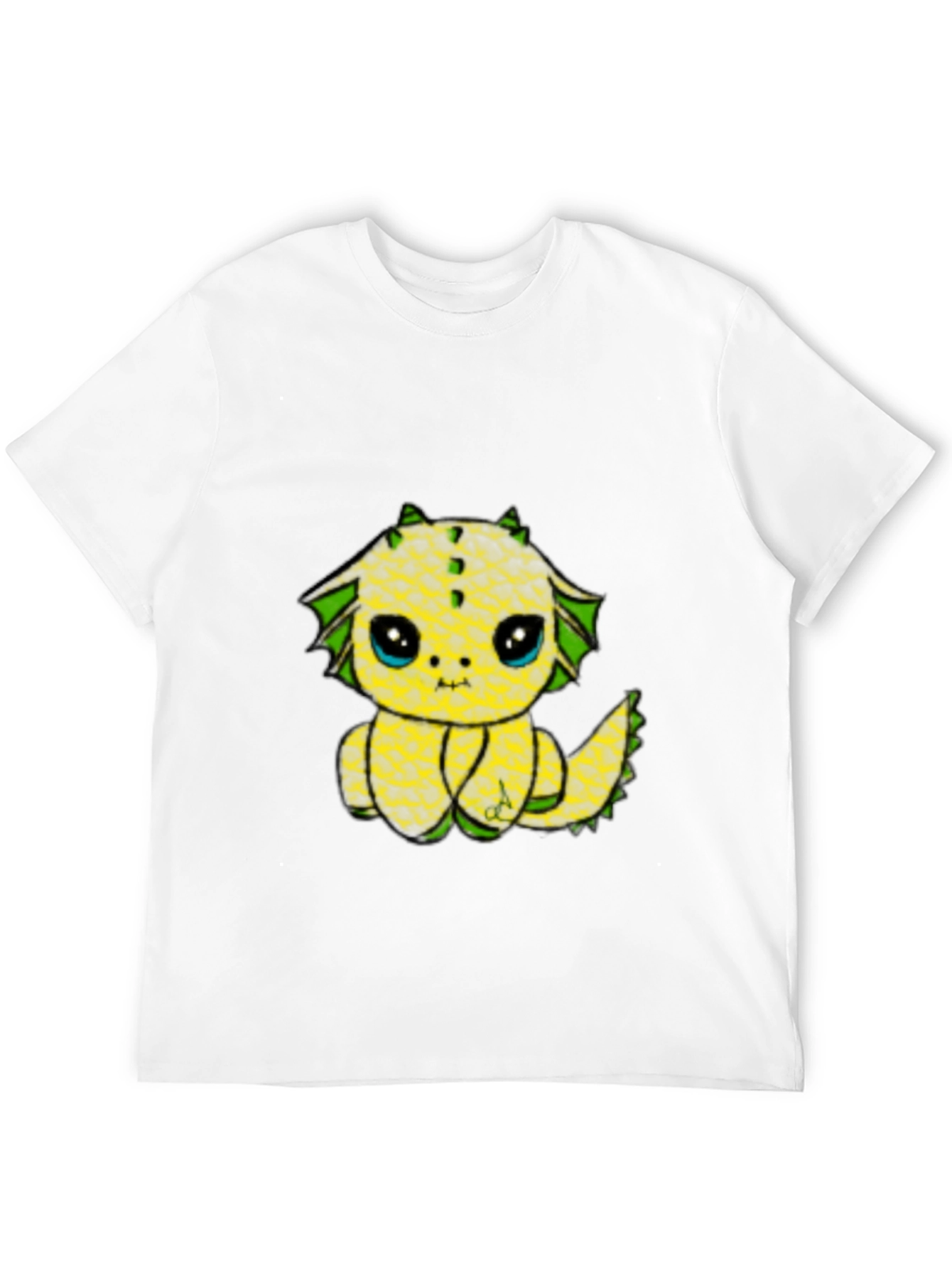 Cute Pineapple Dragon Graphic Tee - Black