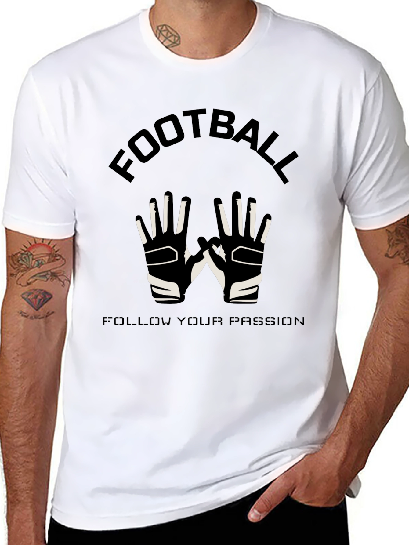 Football Passion Black Graphic T-Shirt
