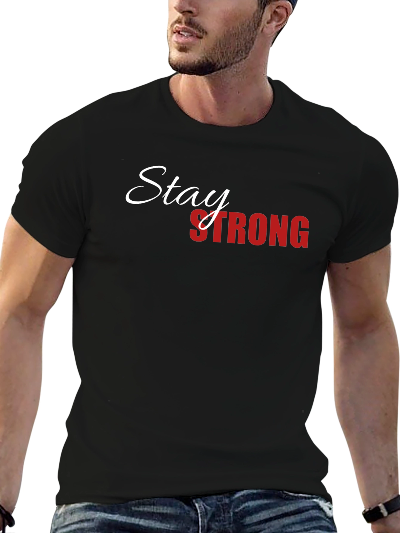 Stay Strong Graphic T-Shirt - Black