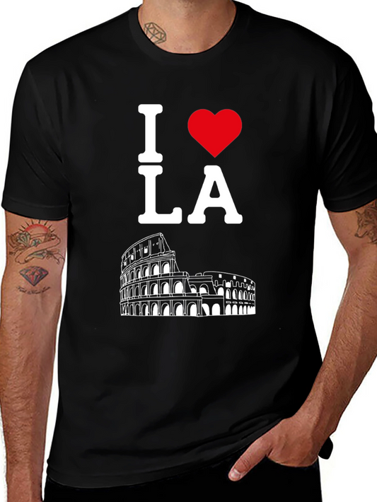 I Heart LA Rome Colosseum Black T-Shirt