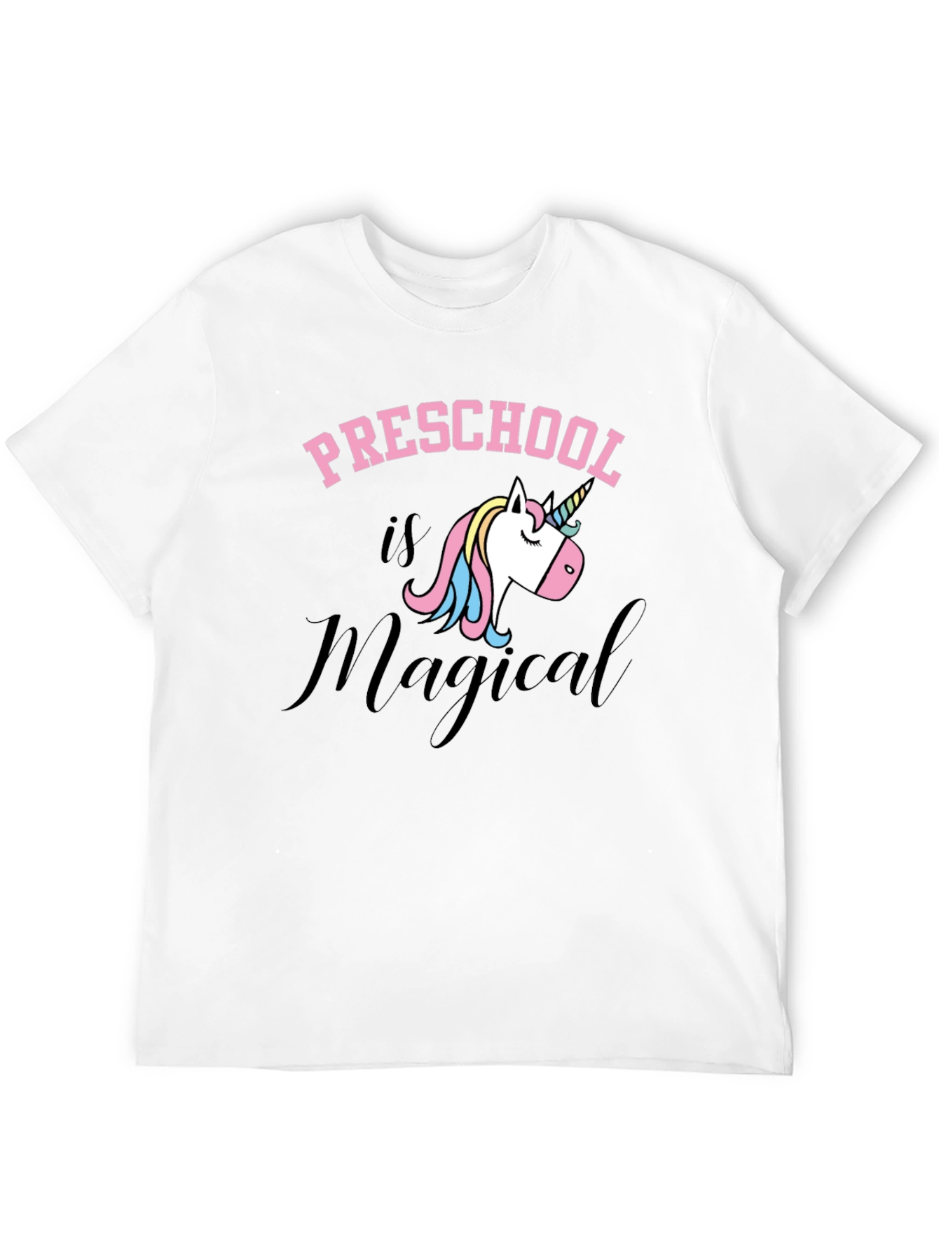 Preschool is Magical Unicorn Black T-Shirt