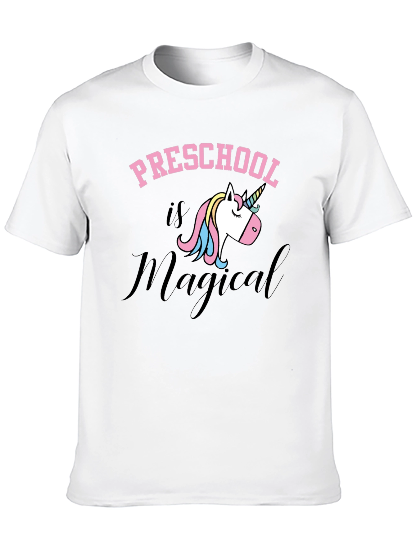 Preschool is Magical Unicorn Black T-Shirt