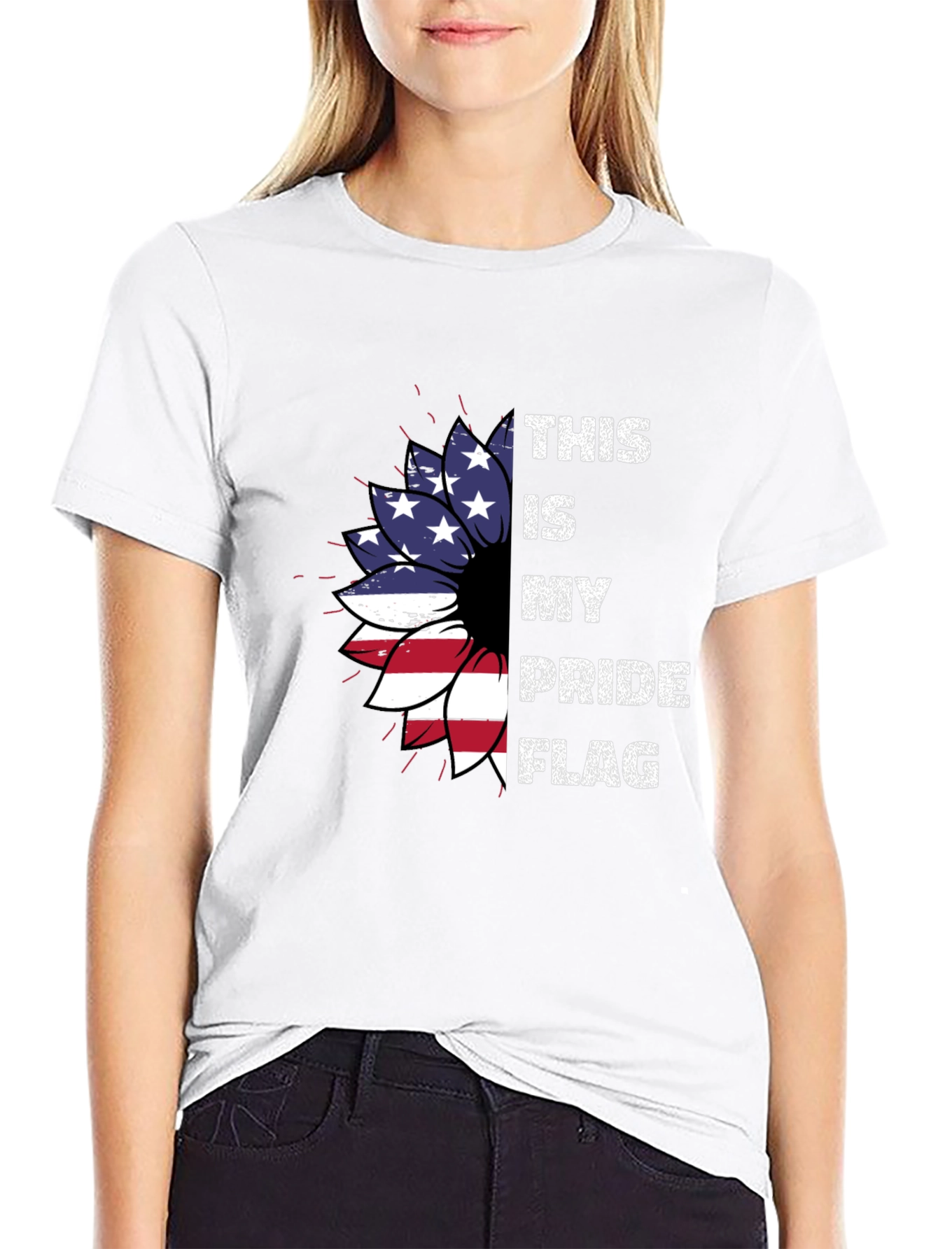Patriotic Pride Flag Sunflower T-Shirt