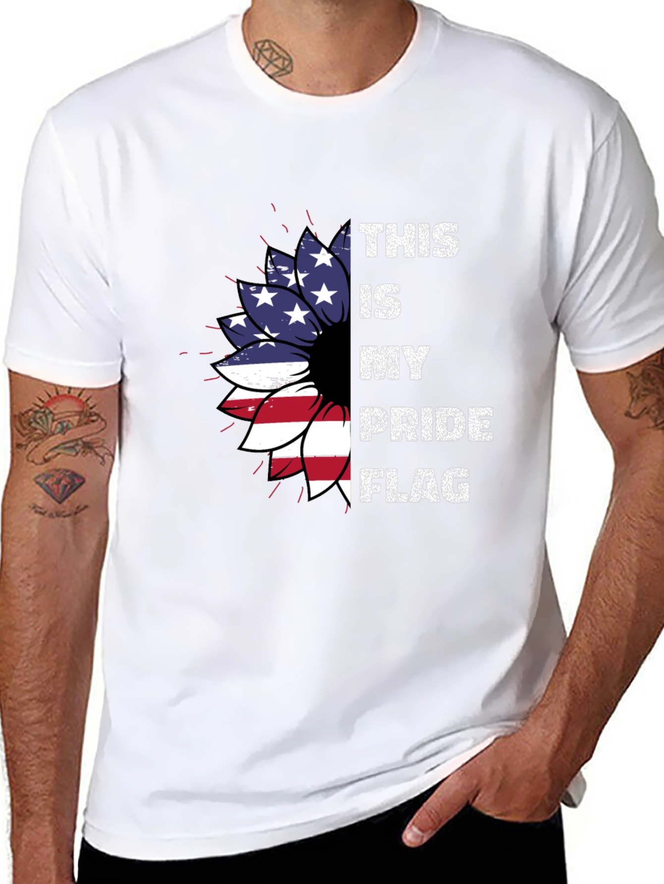 Patriotic Pride Flag Sunflower T-Shirt