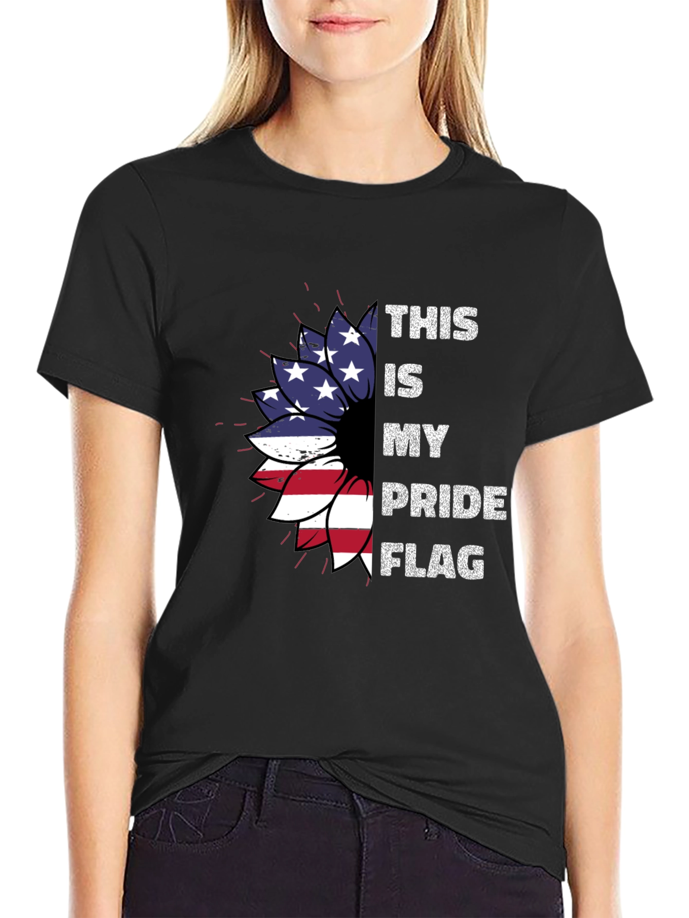 Patriotic Pride Flag Sunflower T-Shirt