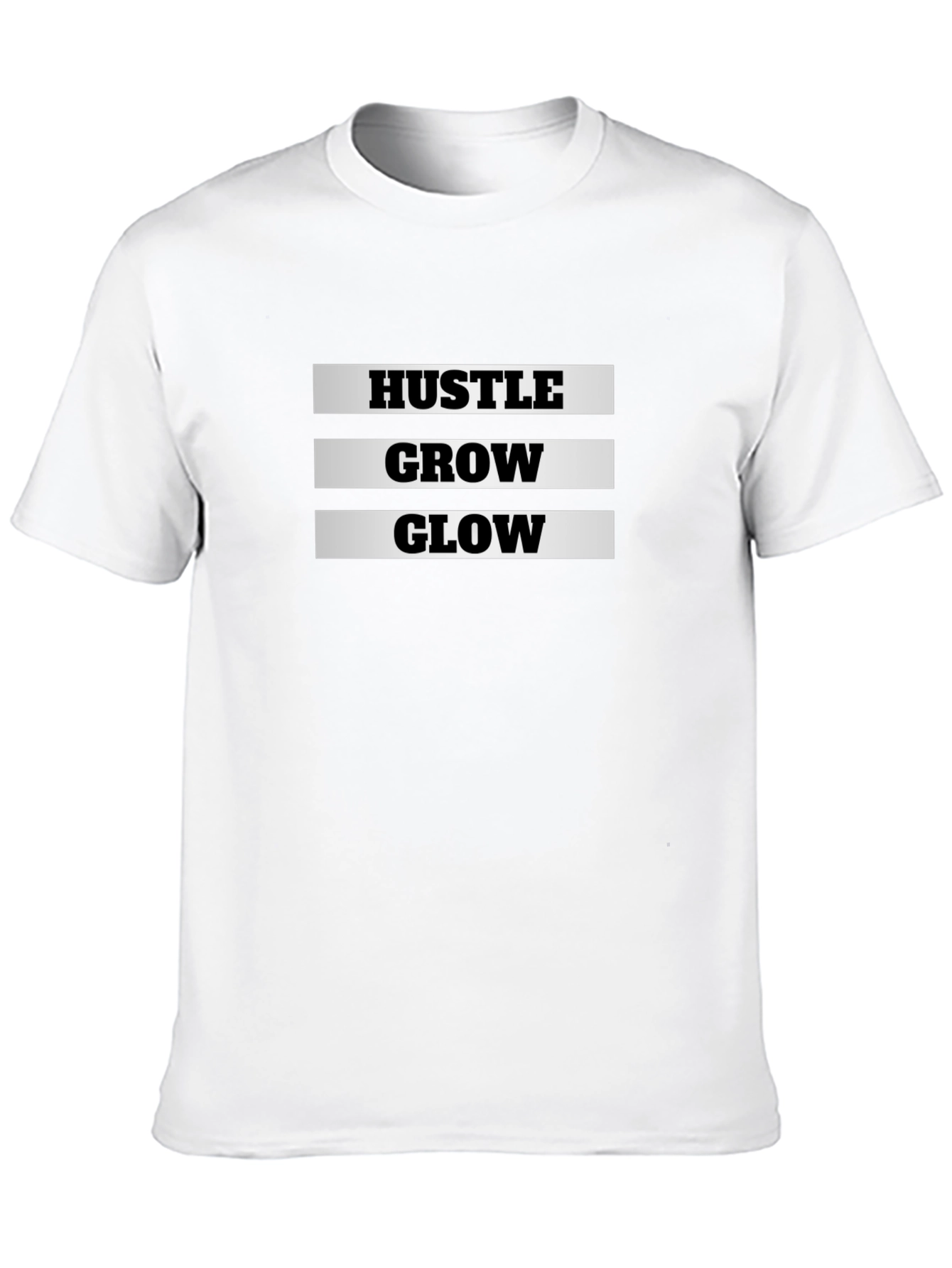 Hustle Grow Glow Black Graphic T-Shirt