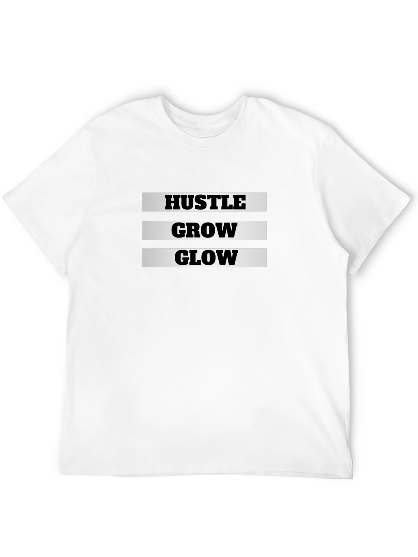 Hustle Grow Glow Black Graphic T-Shirt