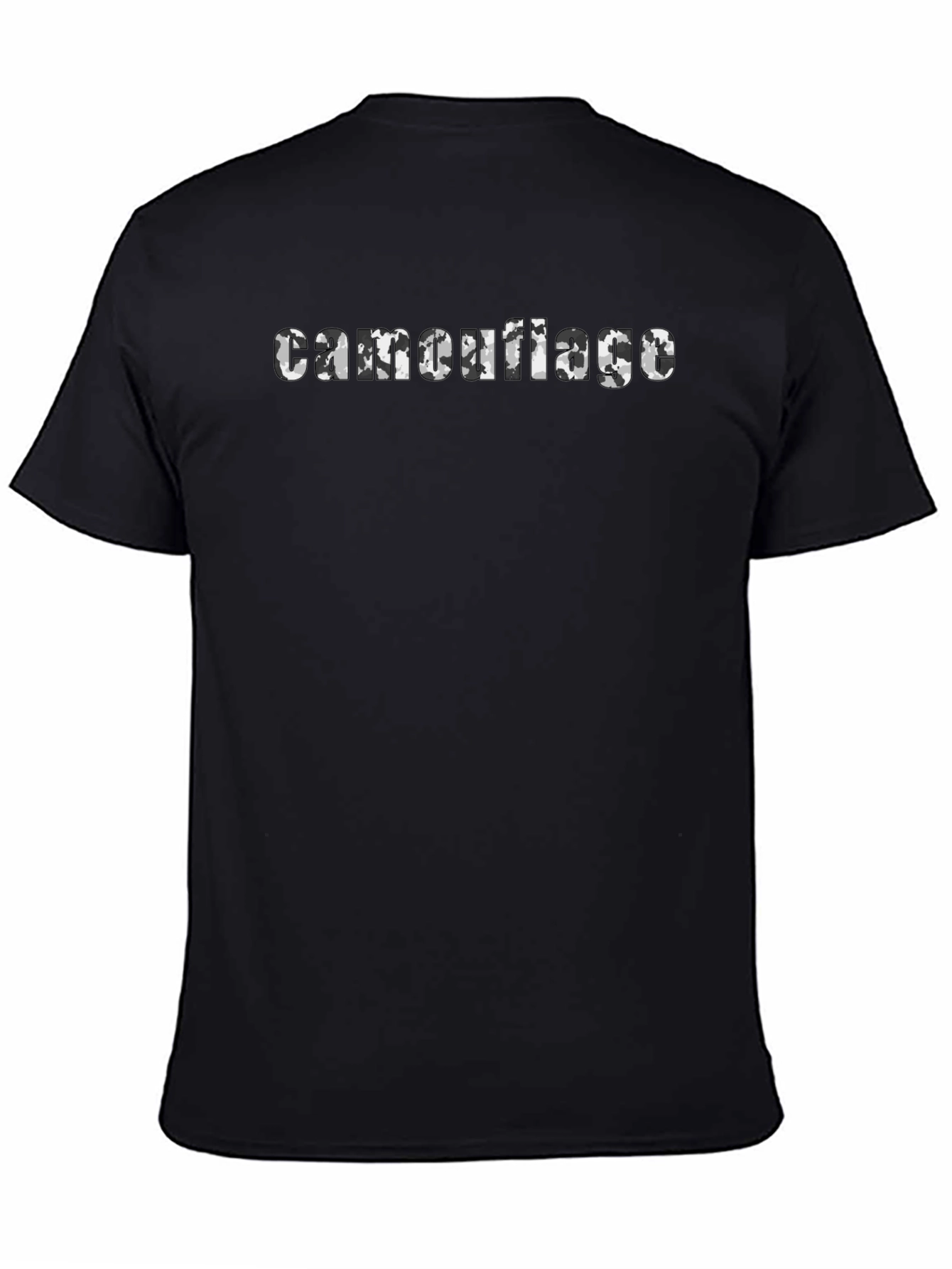 Camouflage Print Black T-Shirt