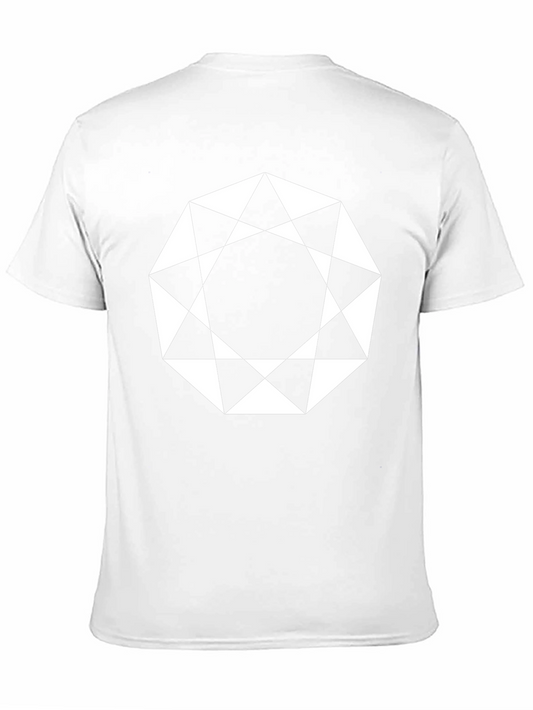 Geometric Octagon Graphic Tee - Modern Black Shirt