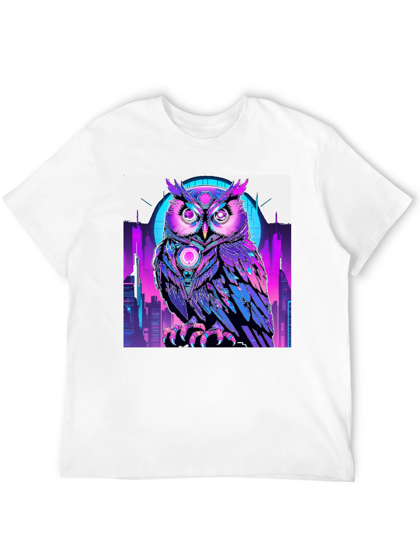 Cyberpunk Owl Graphic T-Shirt