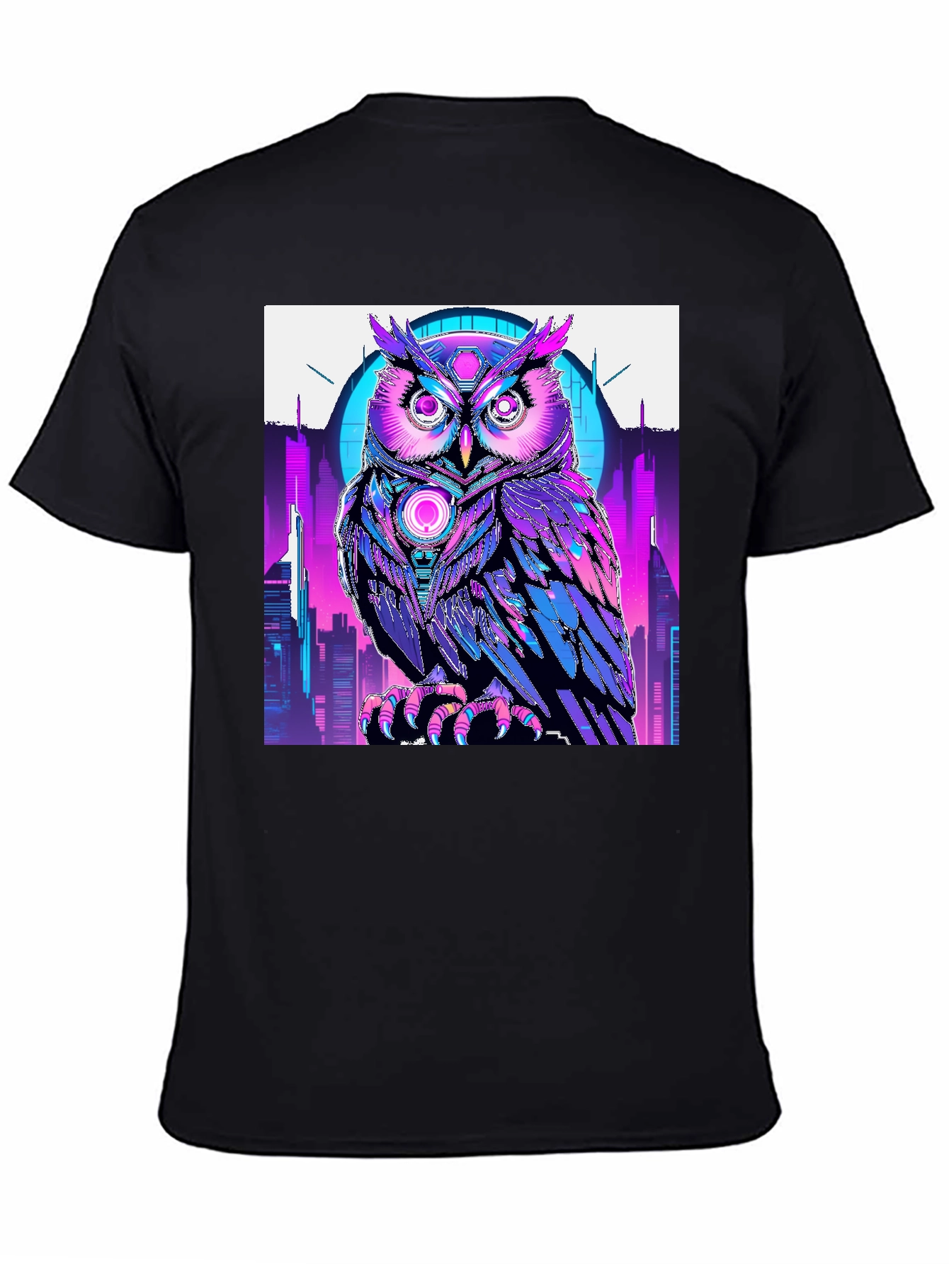 Cyberpunk Owl Graphic T-Shirt