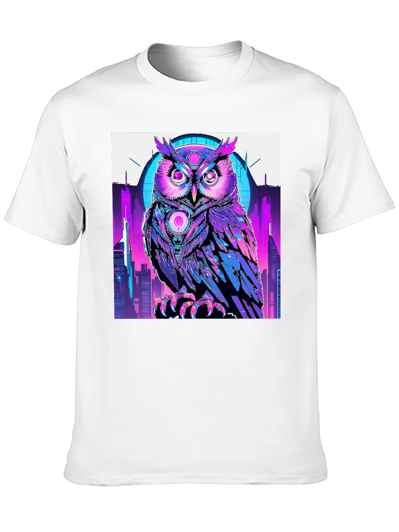 Cyberpunk Owl Graphic T-Shirt