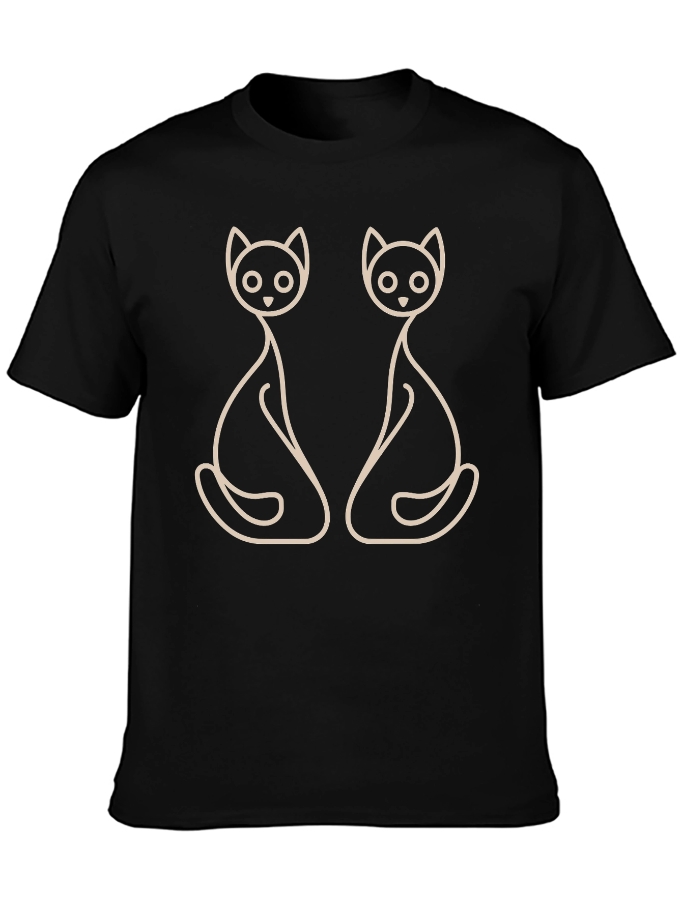 Minimalist Cat Lover T-Shirt - Black
