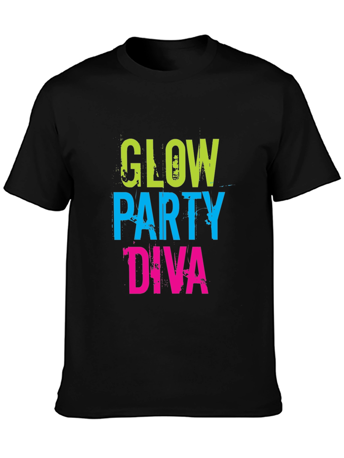Glow Party Diva Black T-Shirt