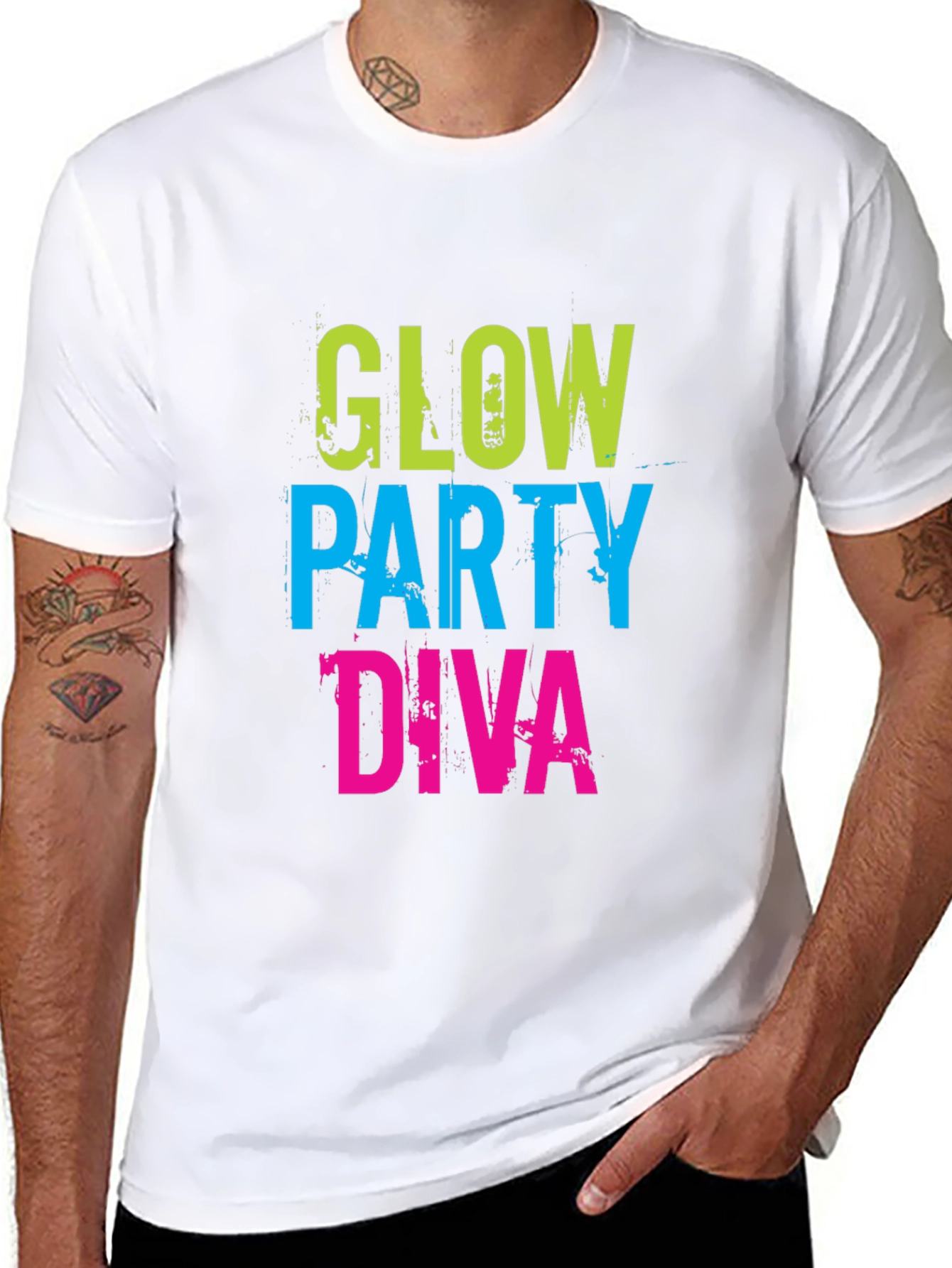 Glow Party Diva Black T-Shirt