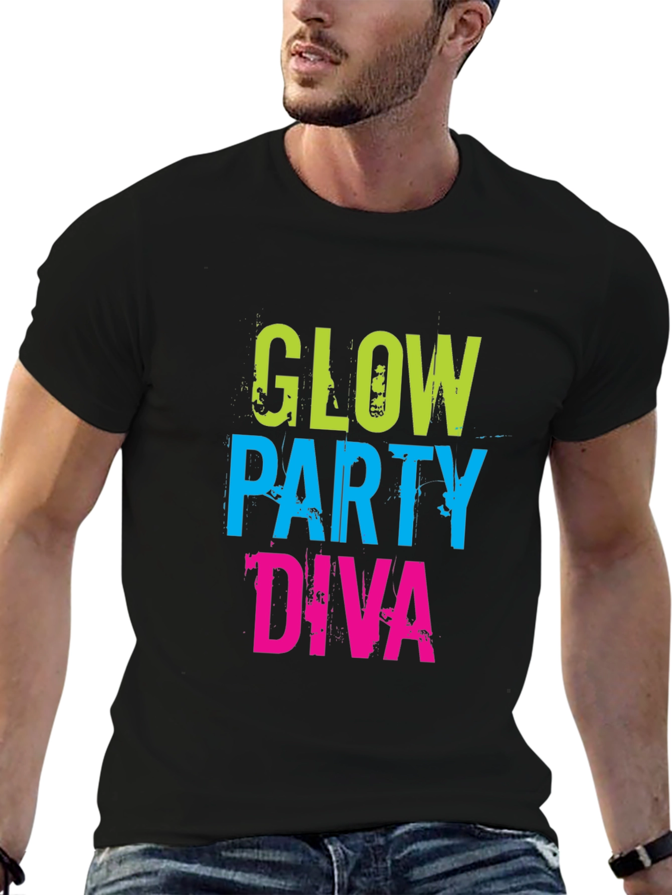 Glow Party Diva Black T-Shirt