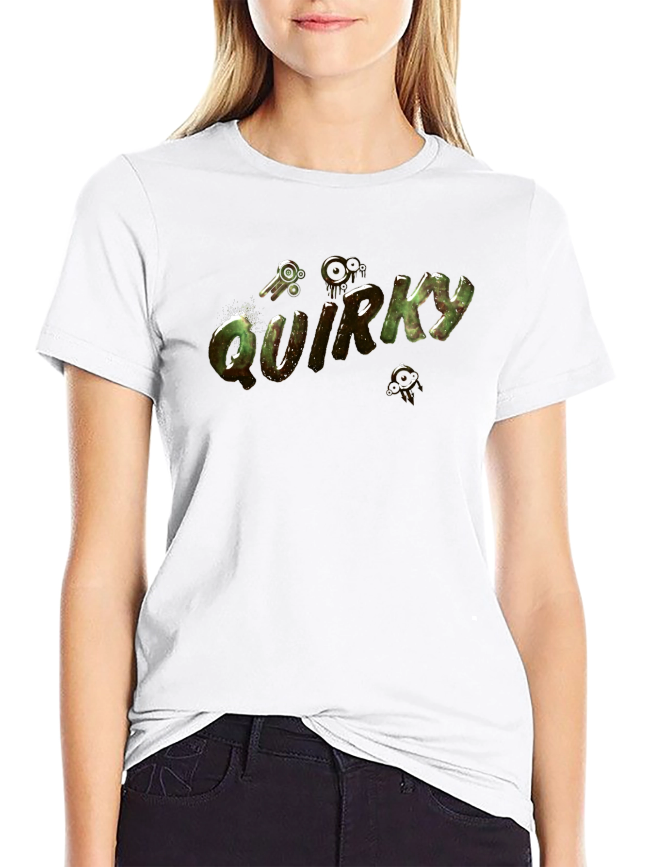 Quirky Graphic Print Black T-Shirt