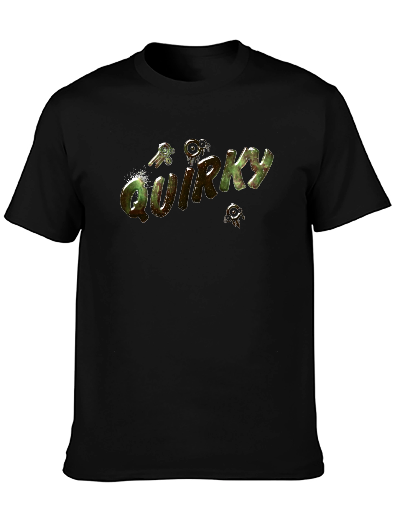 Quirky Graphic Print Black T-Shirt