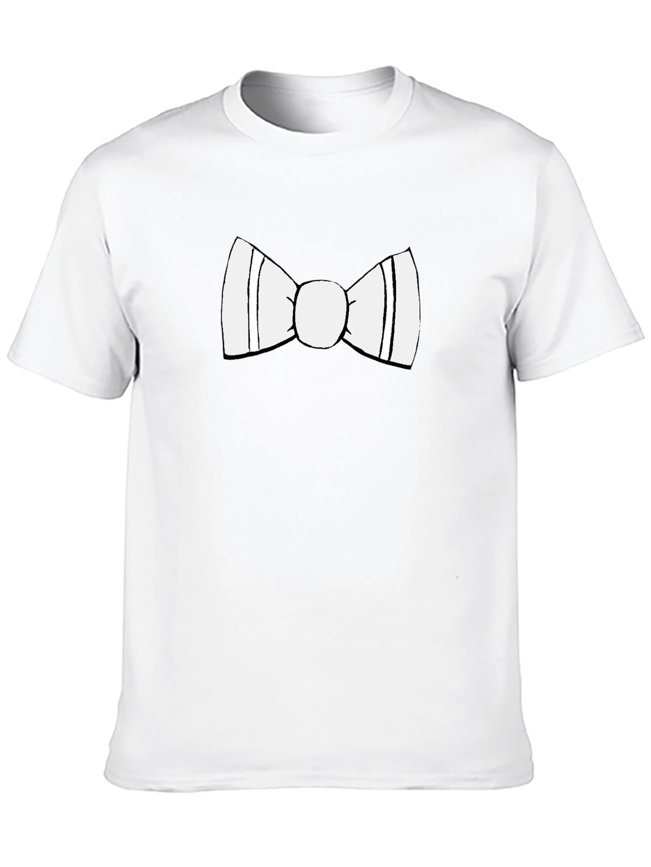 Black T-Shirt with White Bow Tie Design