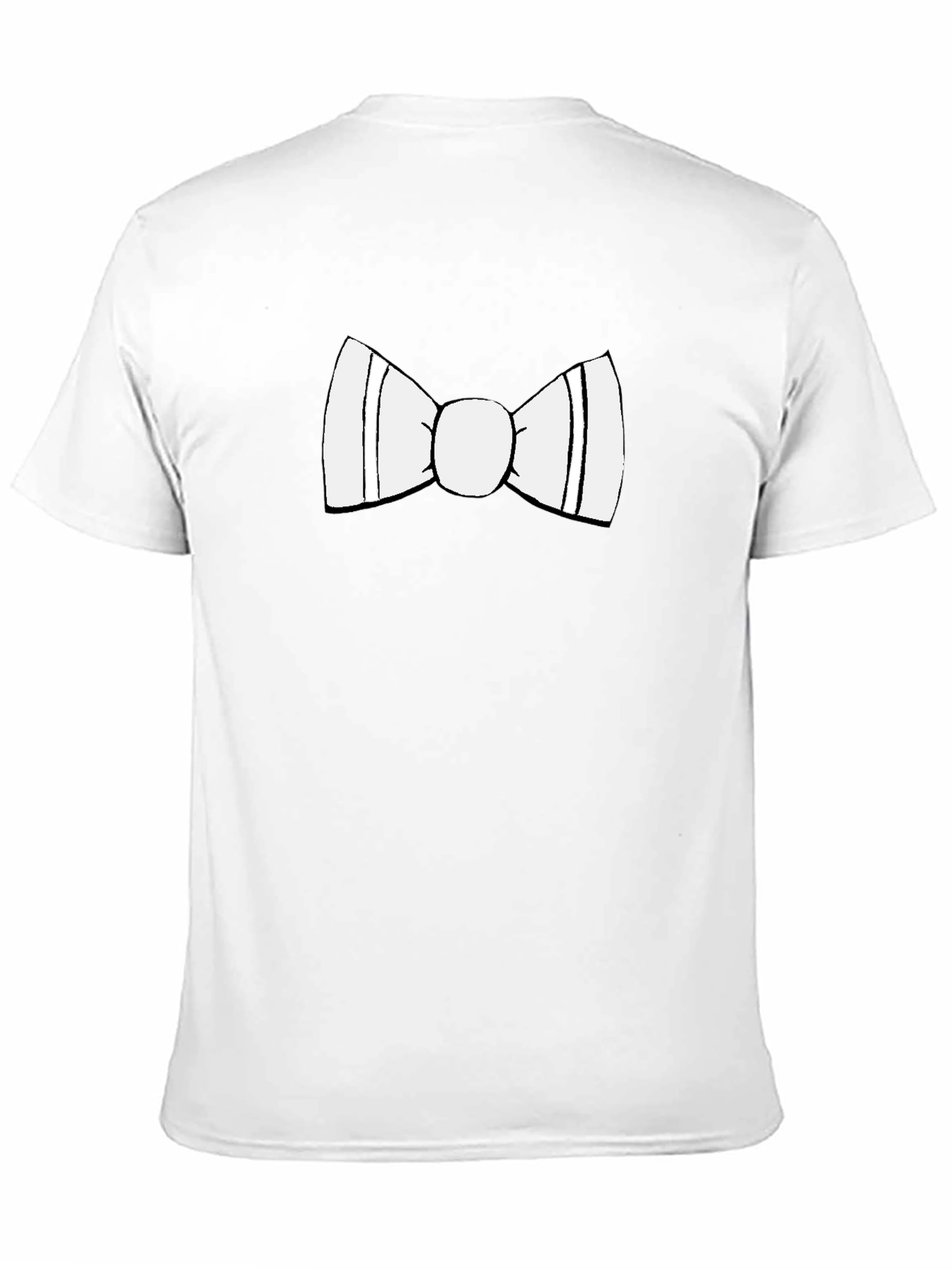 Black T-Shirt with White Bow Tie Design