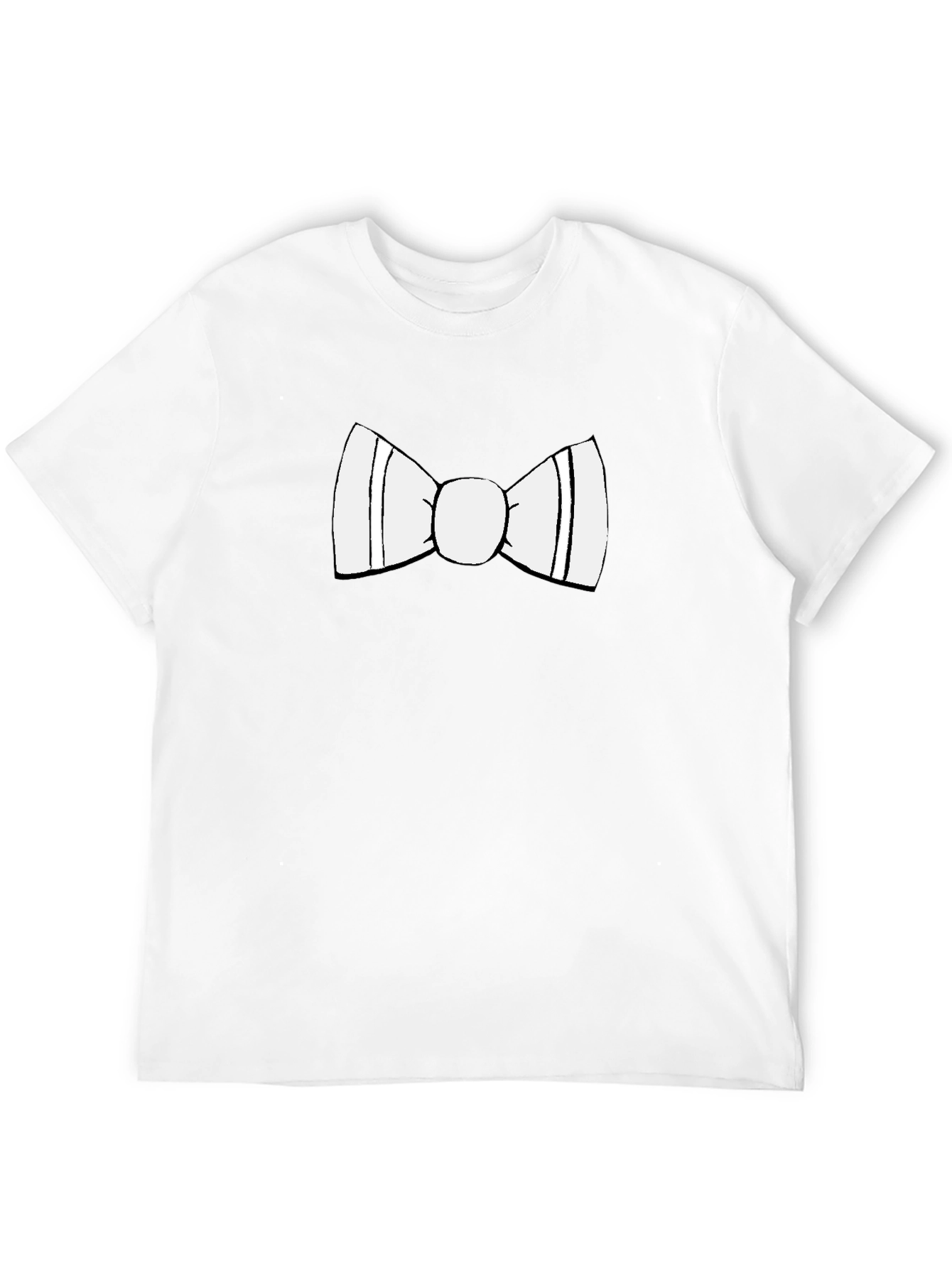 Black T-Shirt with White Bow Tie Design