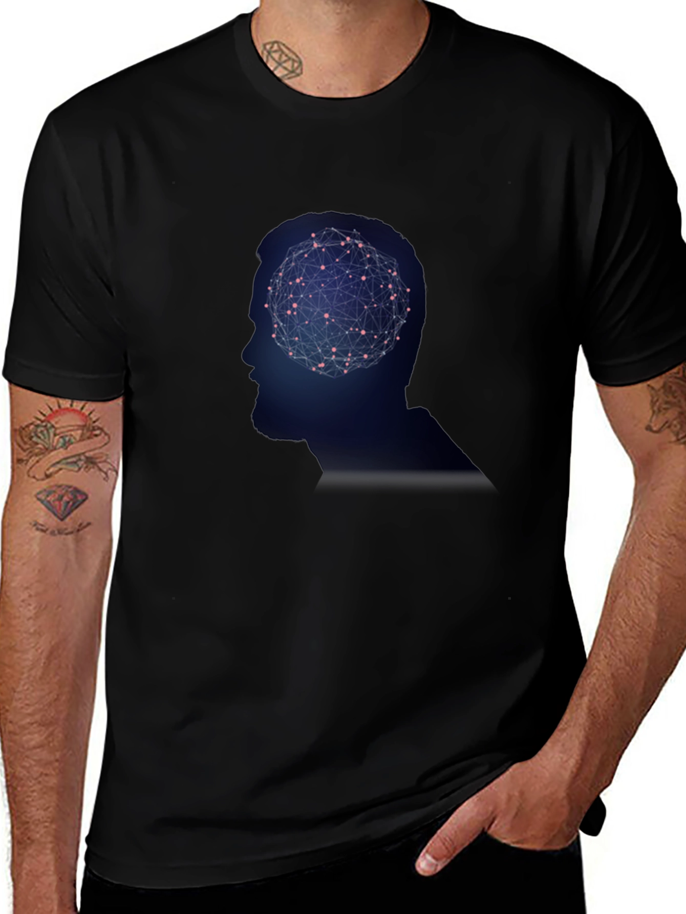 Thinking Man Tee - Brain Network Design