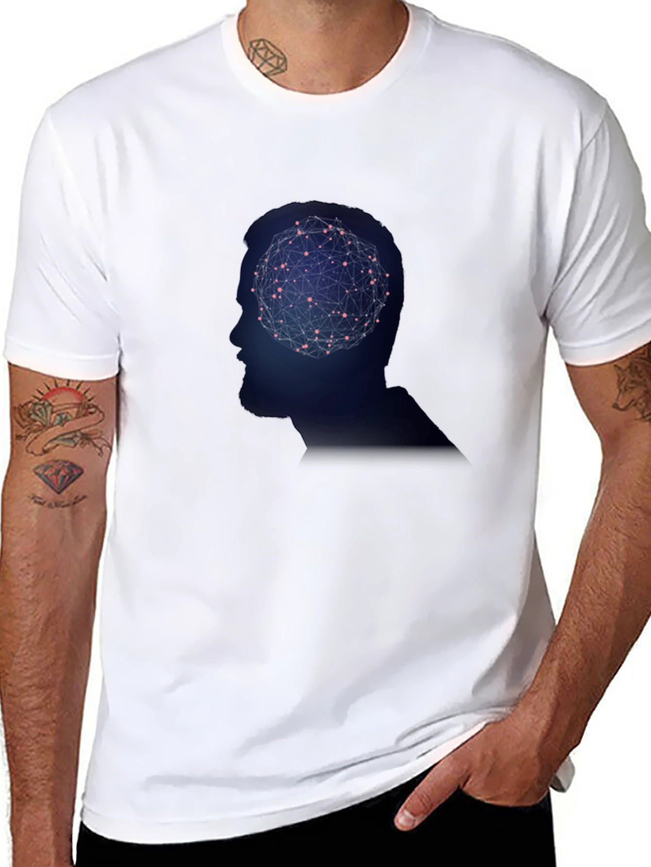 Thinking Man Tee - Brain Network Design