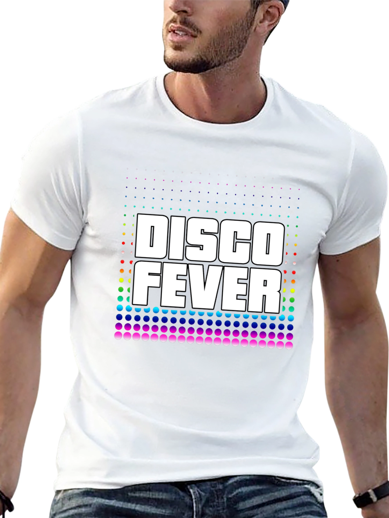 Disco Fever Graphic Print Black T-Shirt