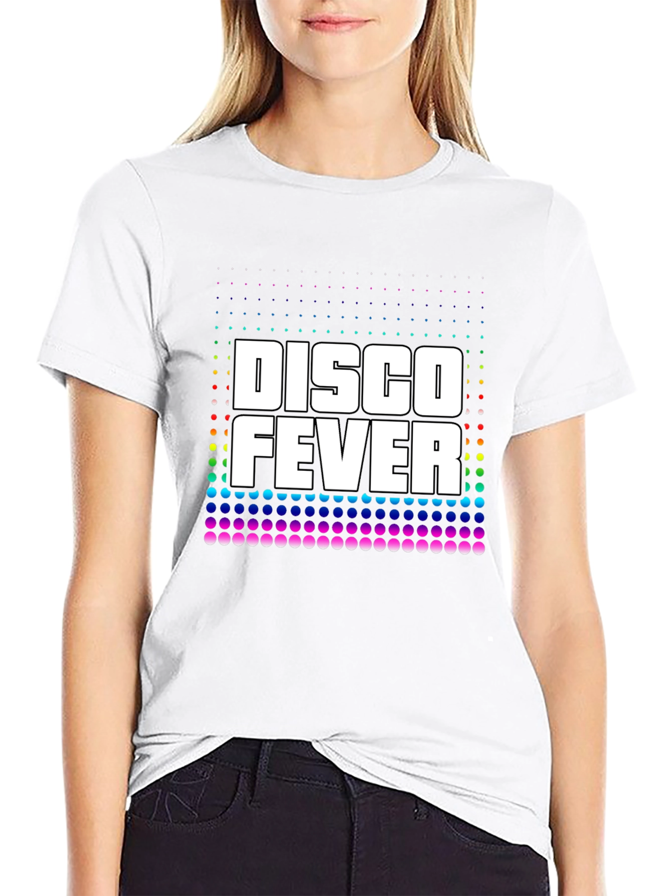 Disco Fever Graphic Print Black T-Shirt