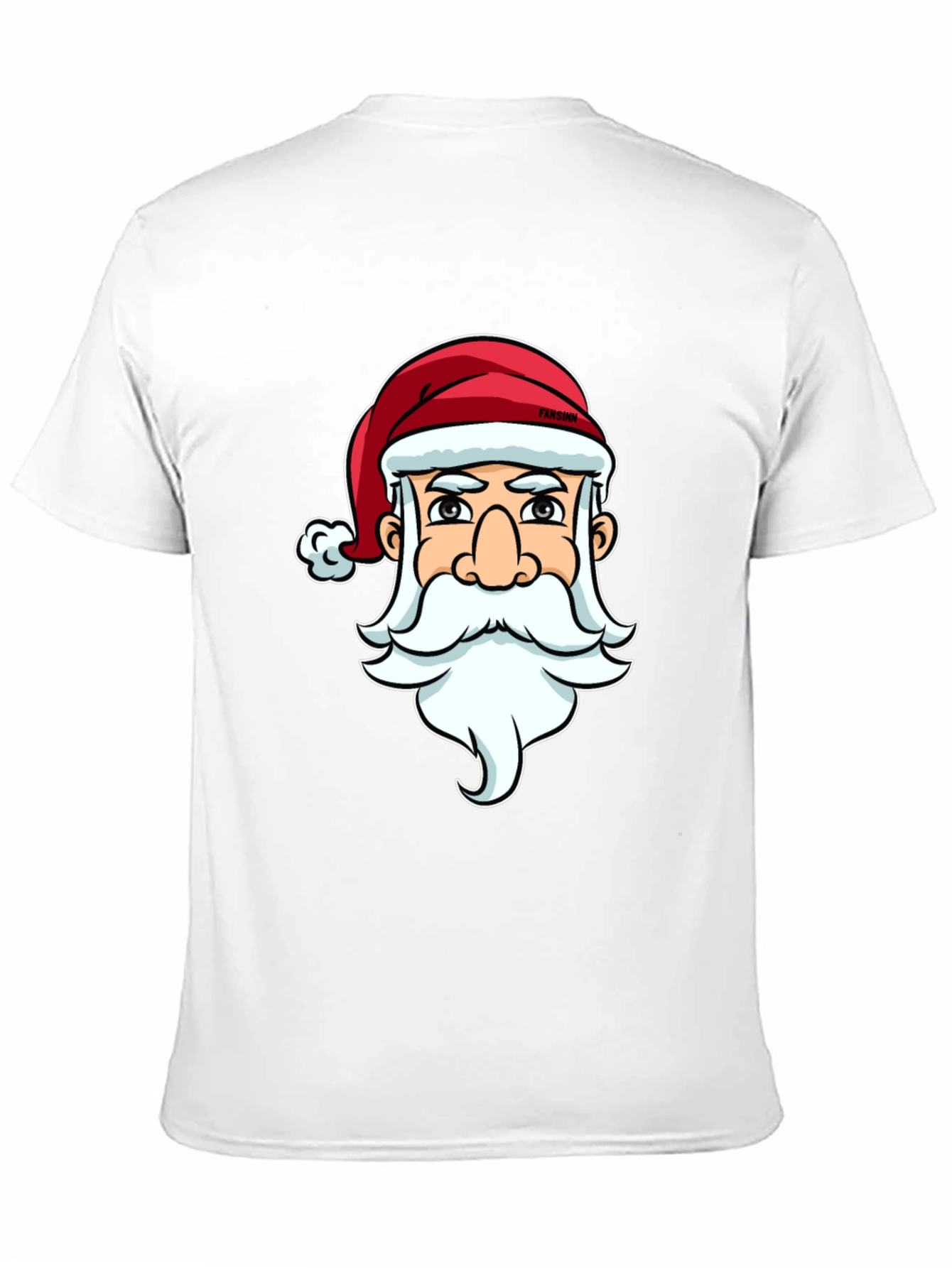 Santa Claus Cartoon Graphic Print Black T-Shirt