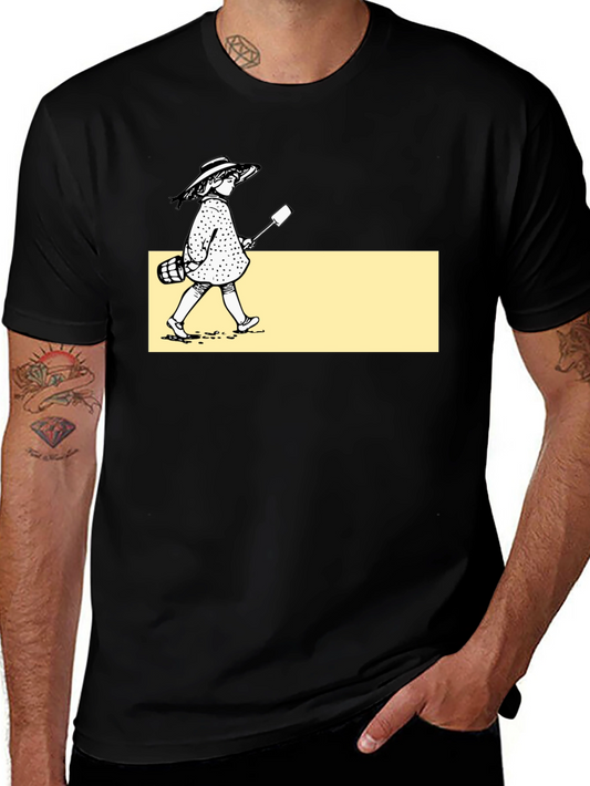 Vintage Girl Graphic Tee - Black