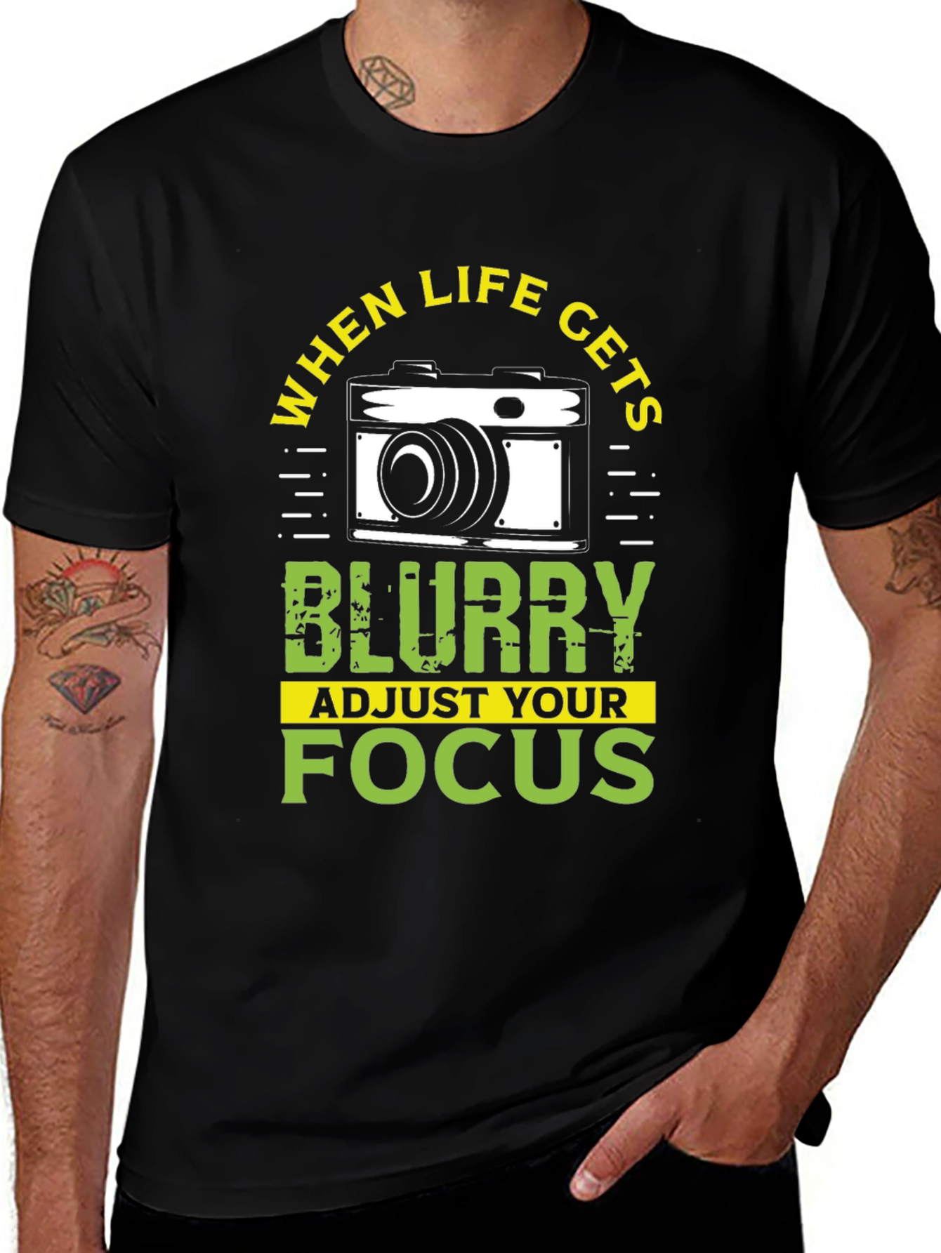 Blurry Life Focus Camera Graphic T-Shirt