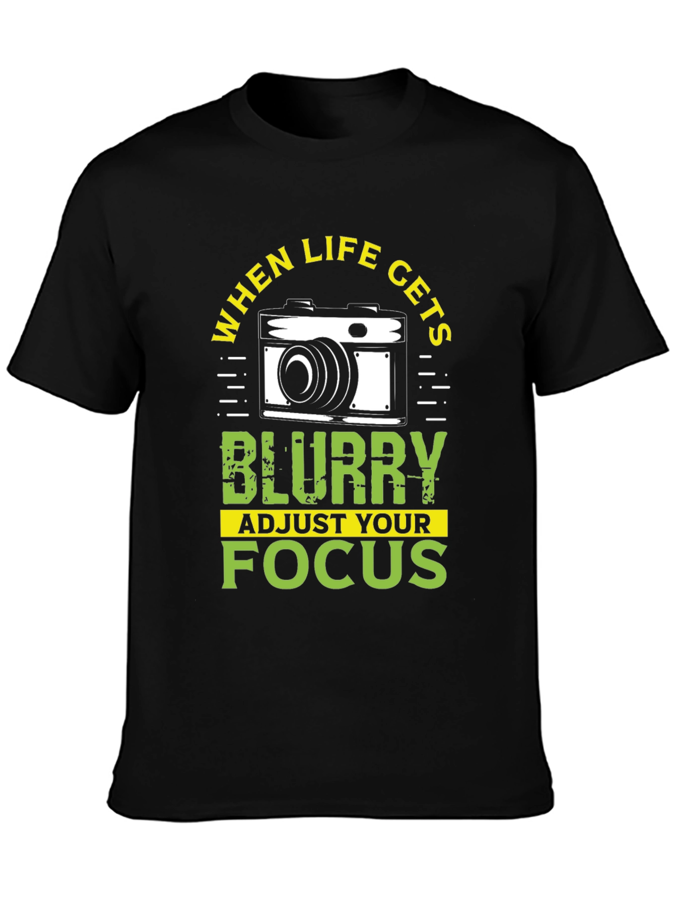 Blurry Life Focus Camera Graphic T-Shirt