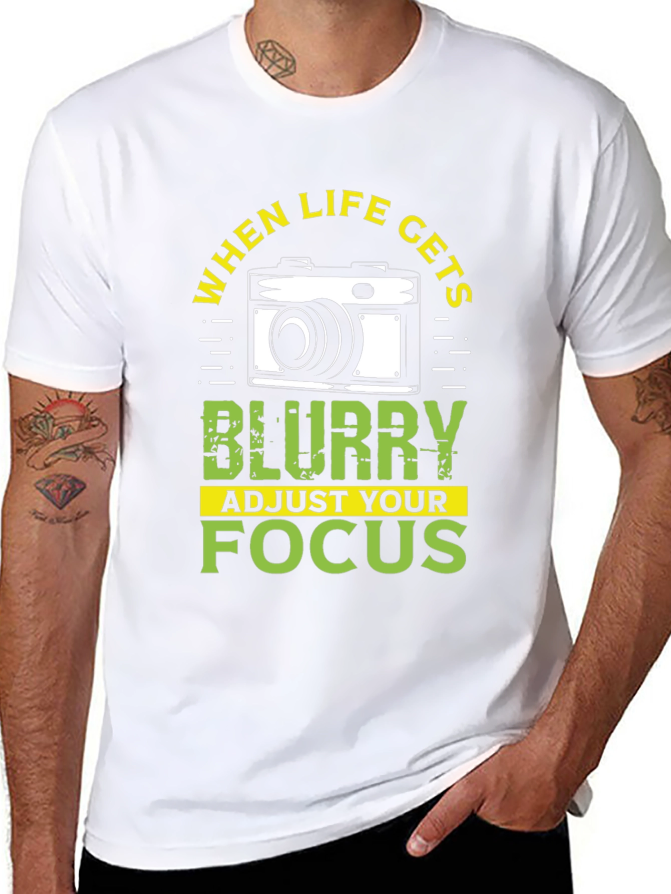 Blurry Life Focus Camera Graphic T-Shirt