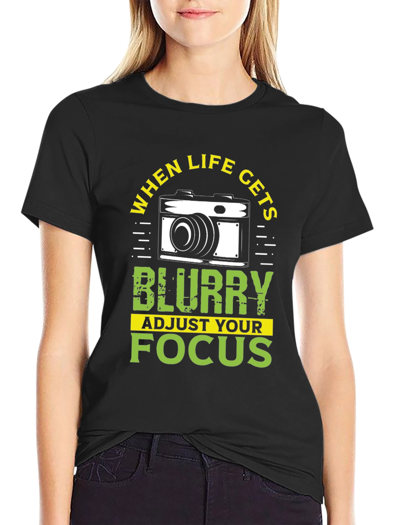 Blurry Life Focus Camera Graphic T-Shirt