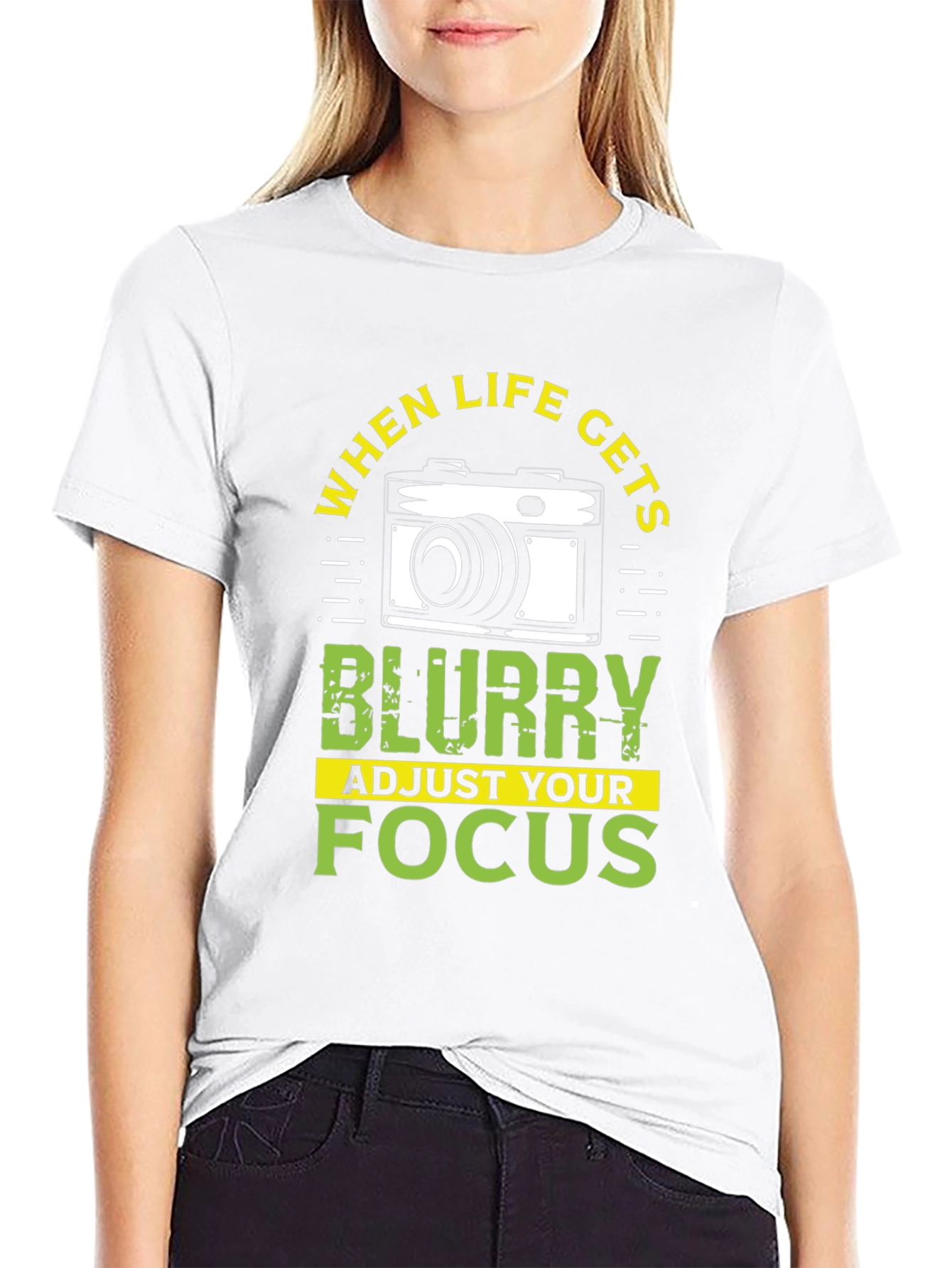 Blurry Life Focus Camera Graphic T-Shirt