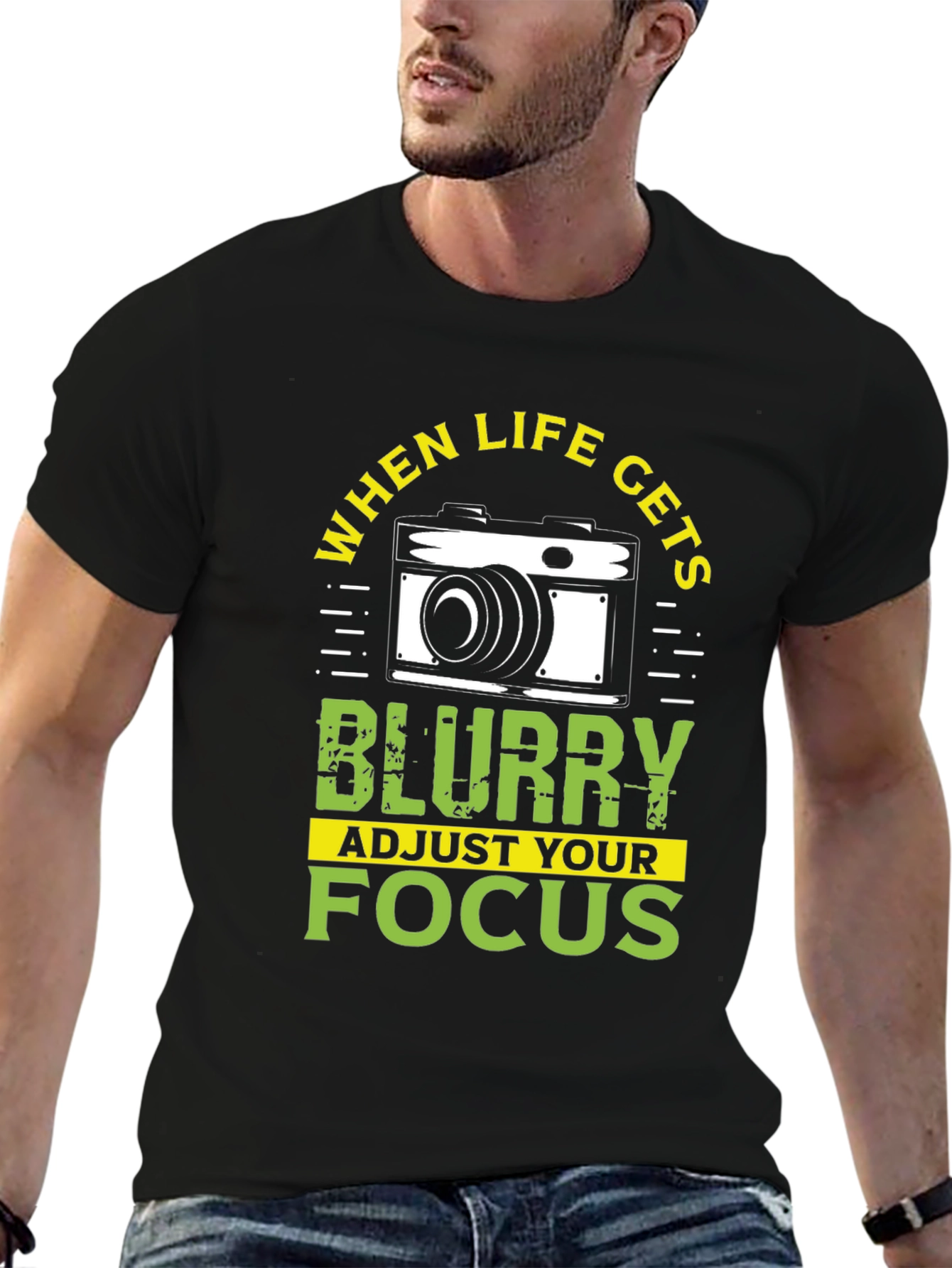 Blurry Life Focus Camera Graphic T-Shirt