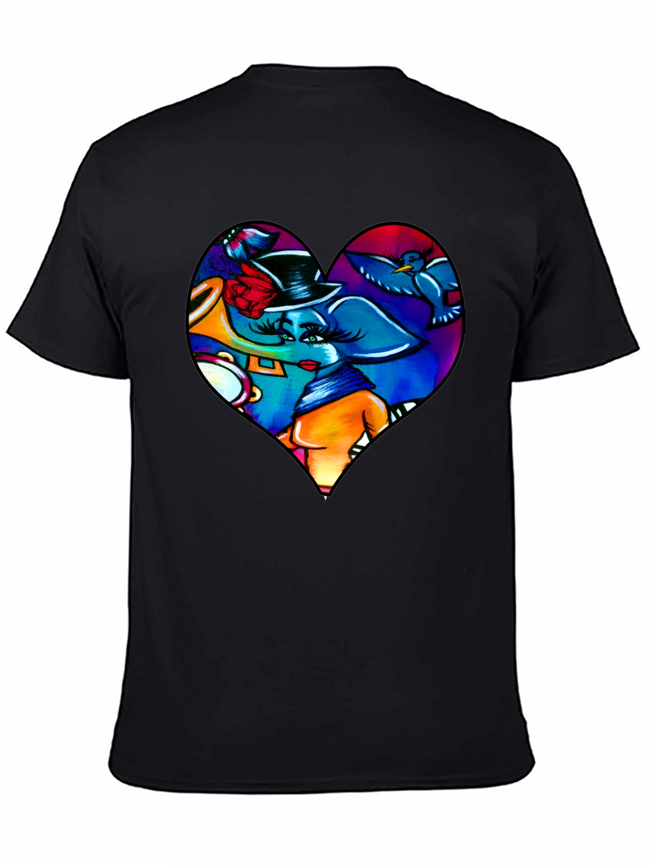 Heart Elephant Music Lover T-Shirt