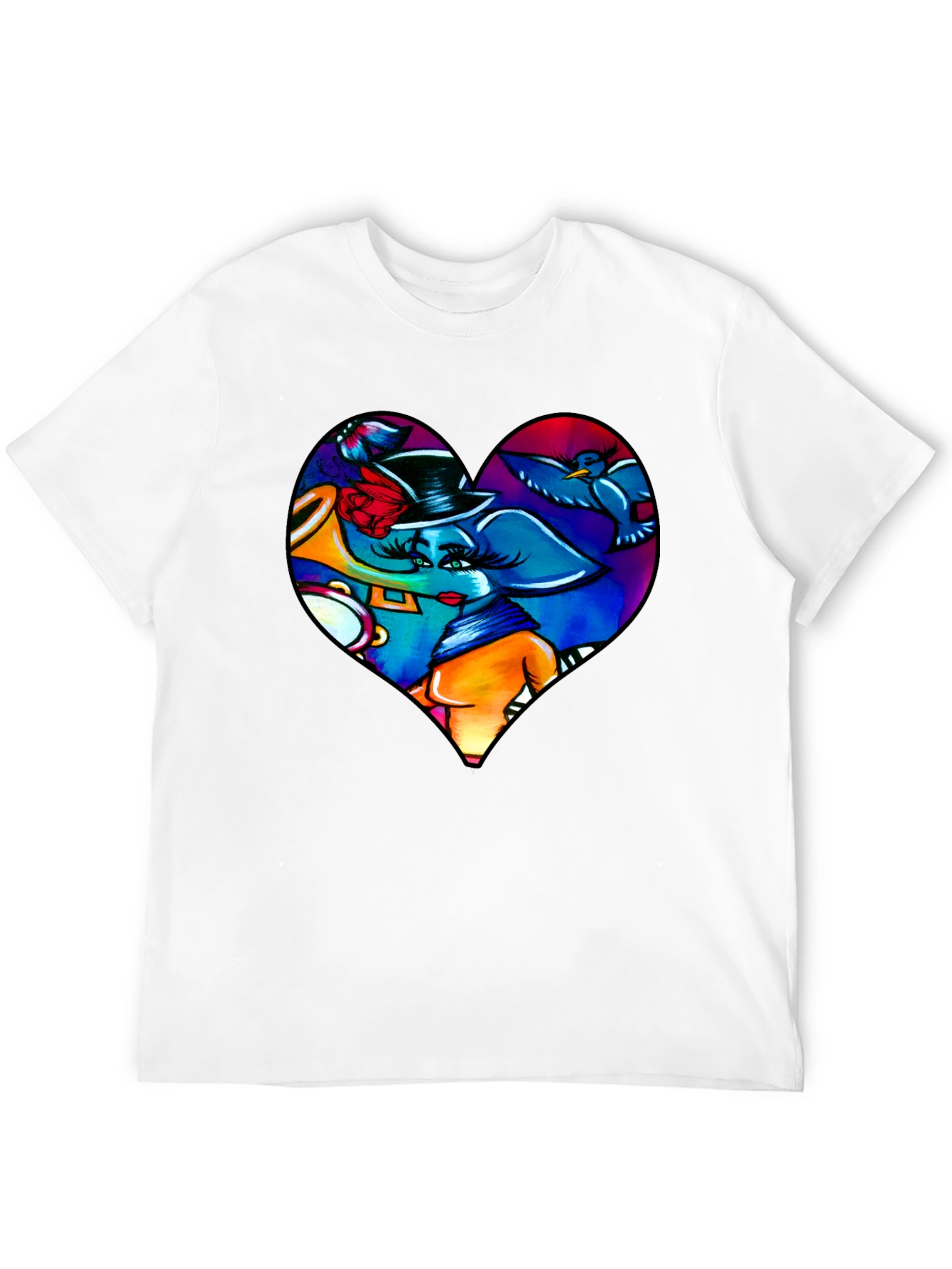 Heart Elephant Music Lover T-Shirt