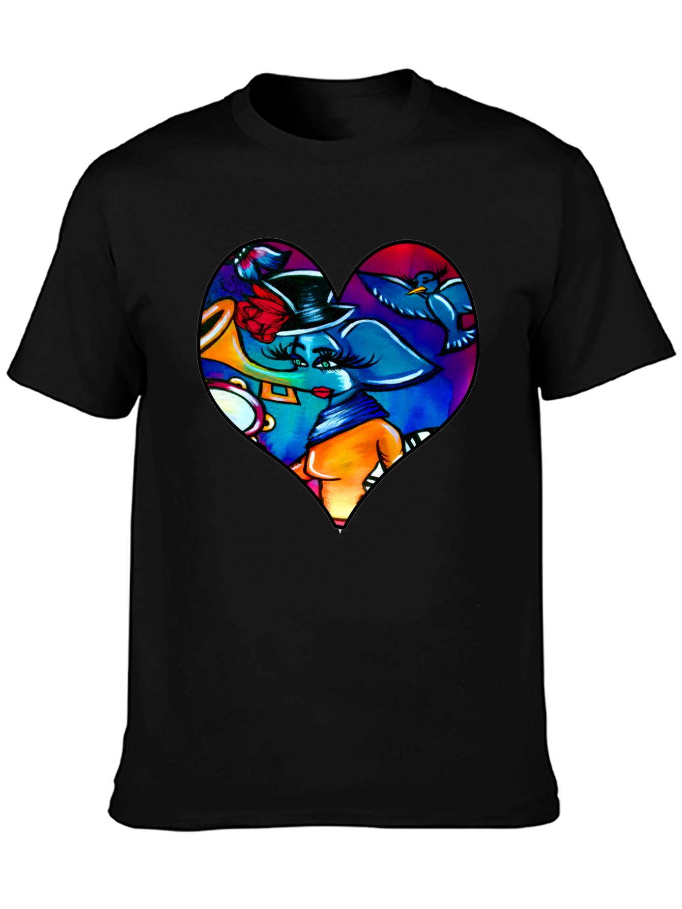 Heart Elephant Music Lover T-Shirt