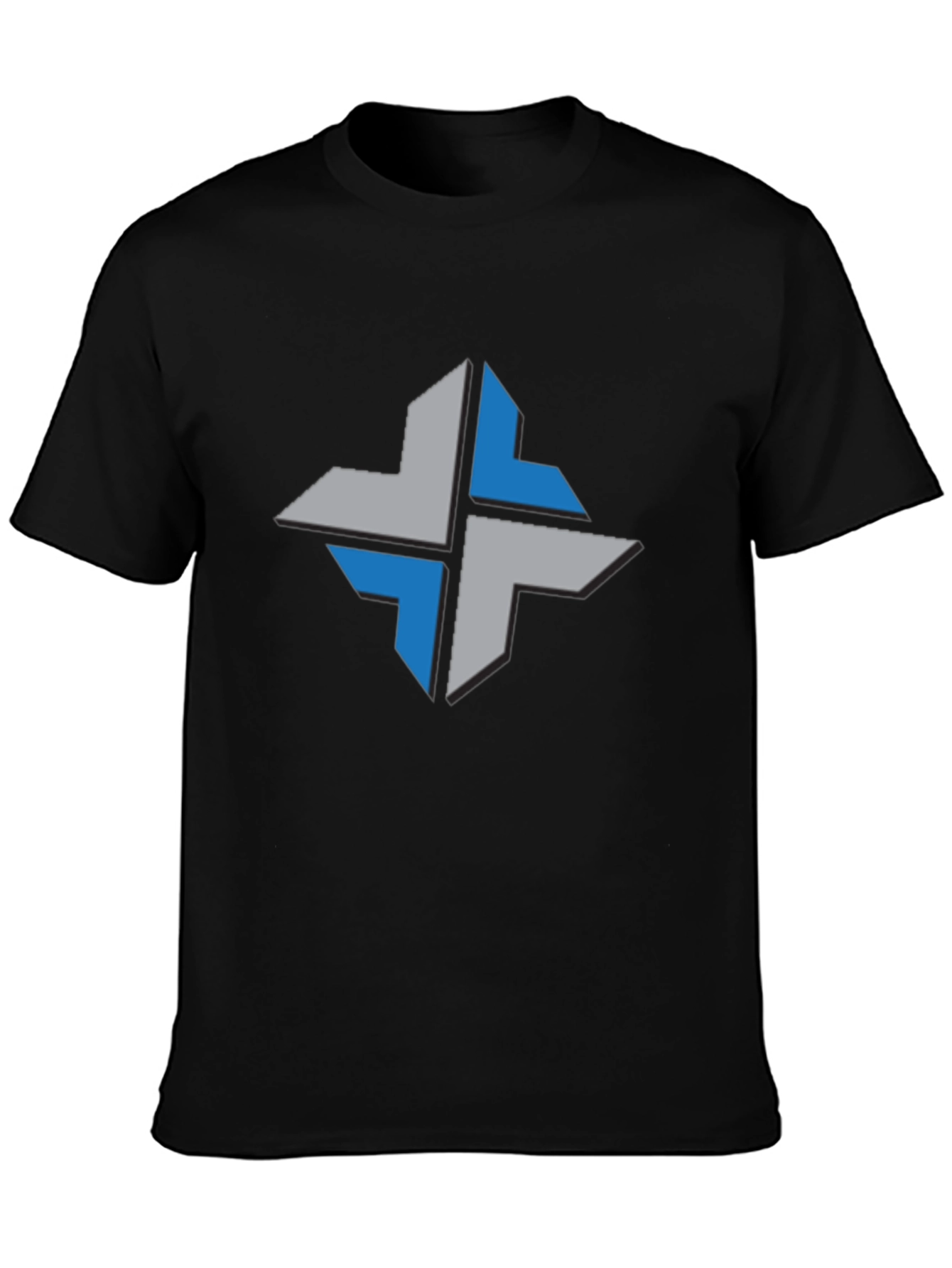 Geometric Cross Tee - Stylish Black T-Shirt