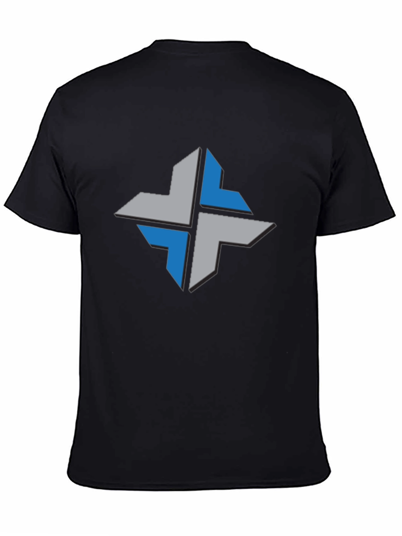 Geometric Cross Tee - Stylish Black T-Shirt