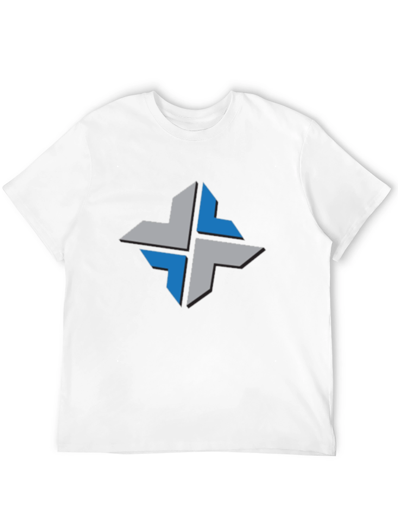 Geometric Cross Tee - Stylish Black T-Shirt