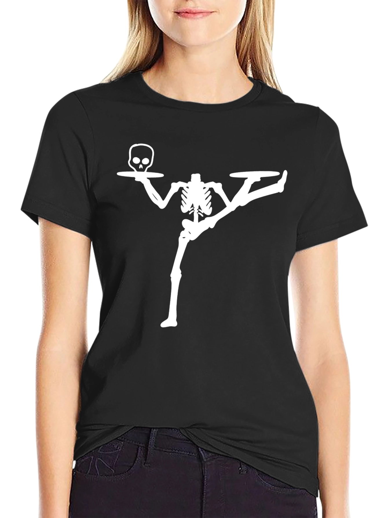 Skeleton Bartender Graphic T-Shirt - Black
