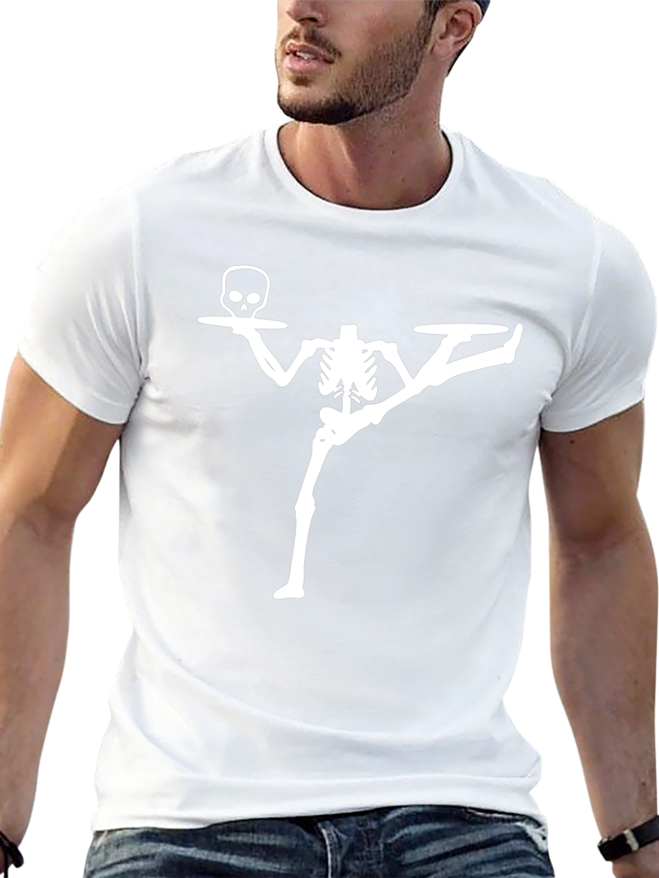 Skeleton Bartender Graphic T-Shirt - Black